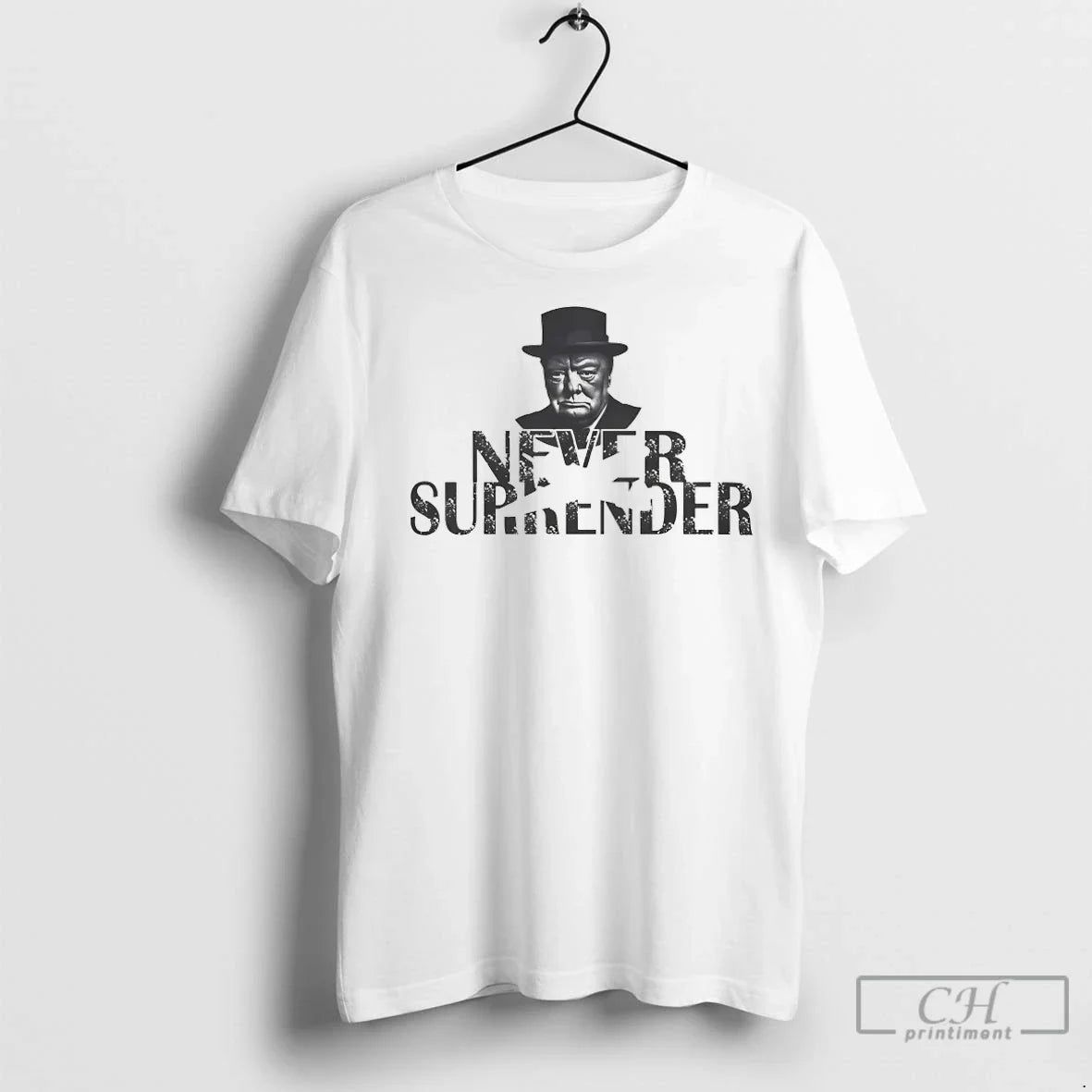 British Churchill Never Surrender T Shirts Sweatshirt Designer Art