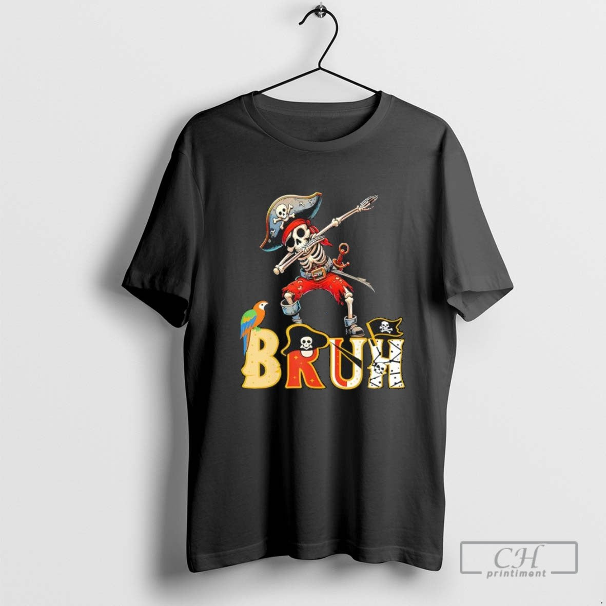 Bruh Im Pirate Skull Halloween Costume Tee Designer Fashion