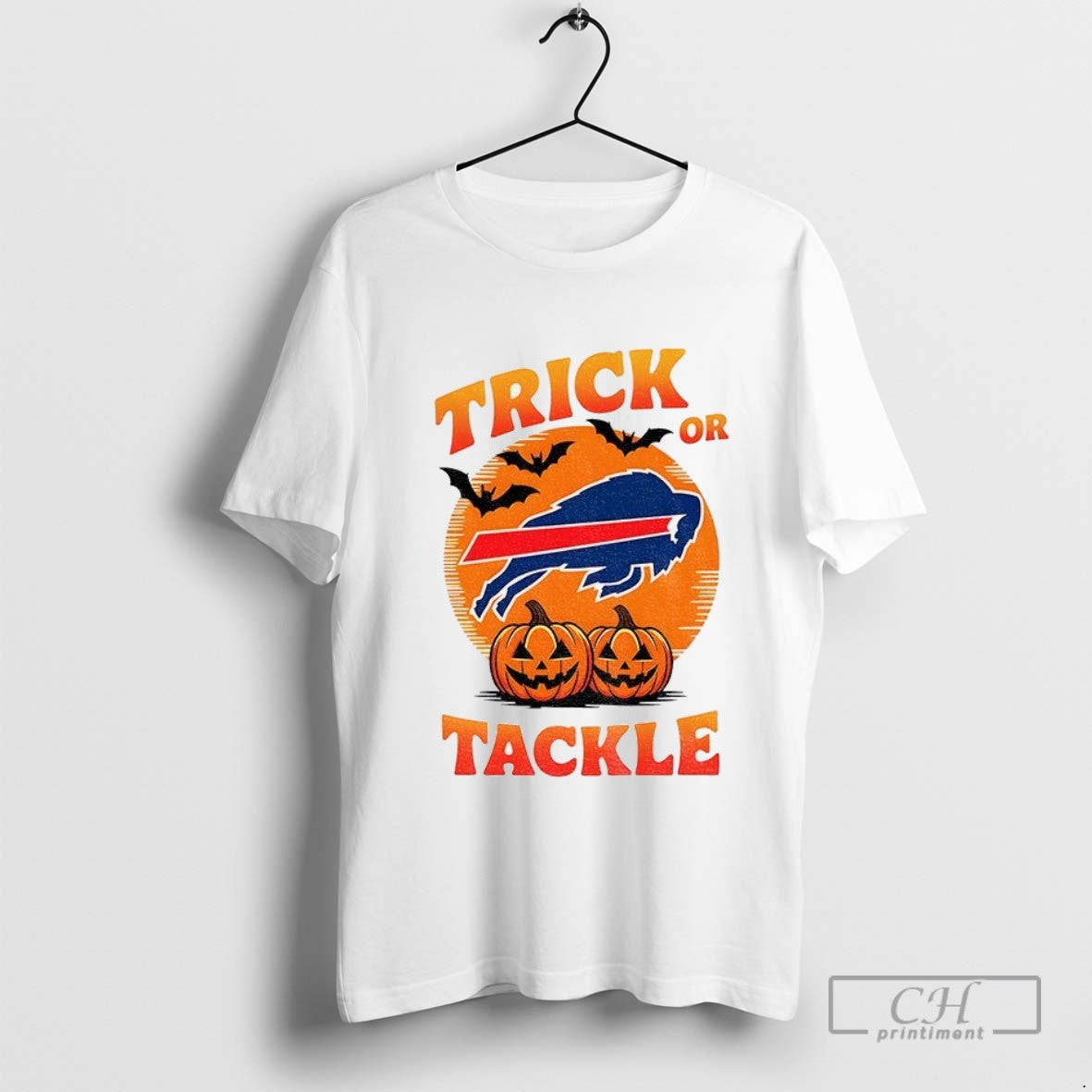 Buffalo Bills Football Trick Or Tackle Pumpkin Game Day Halloween