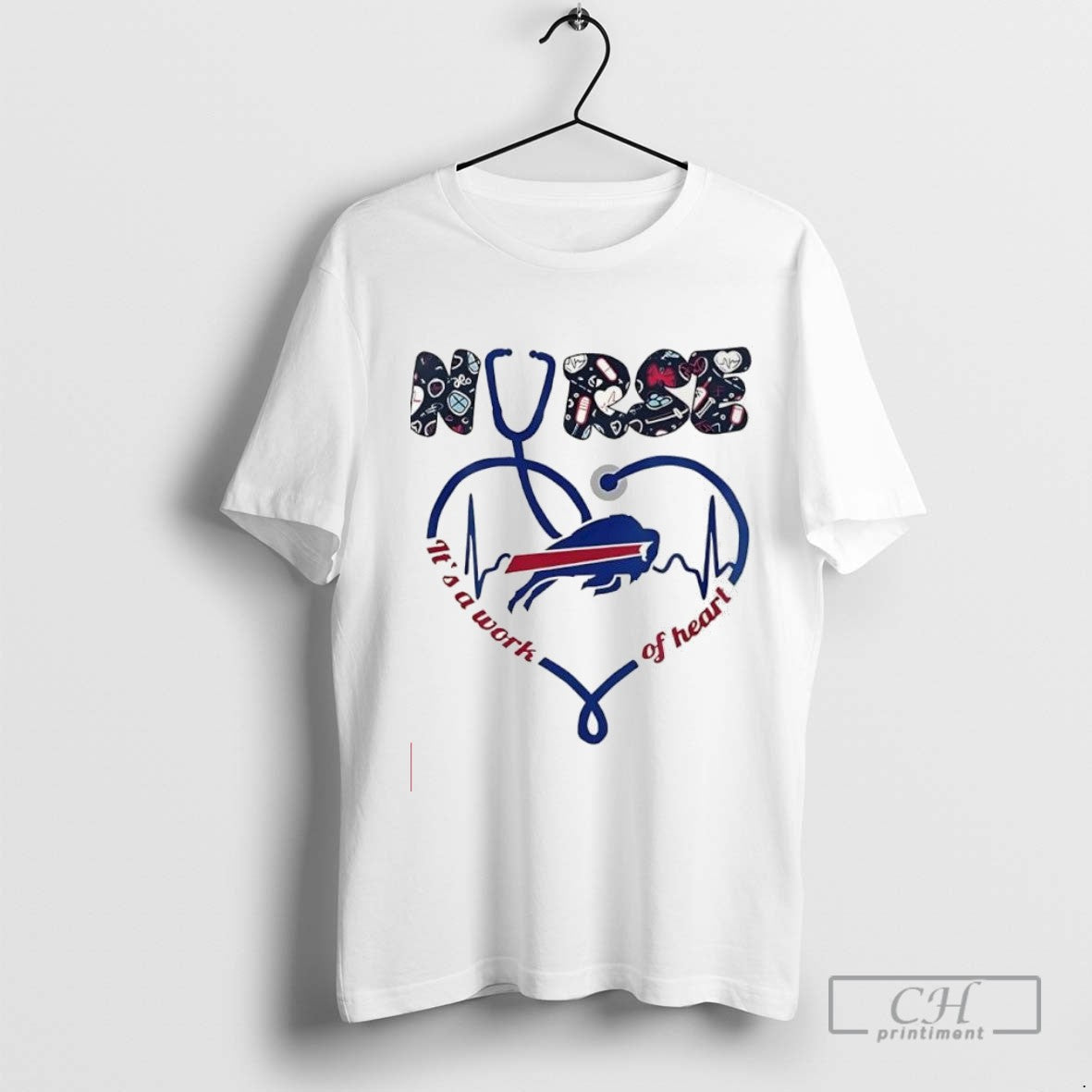 Buffalo Bills Bundle Nurse Its Work Heart Logo Long Sleeve Elegant