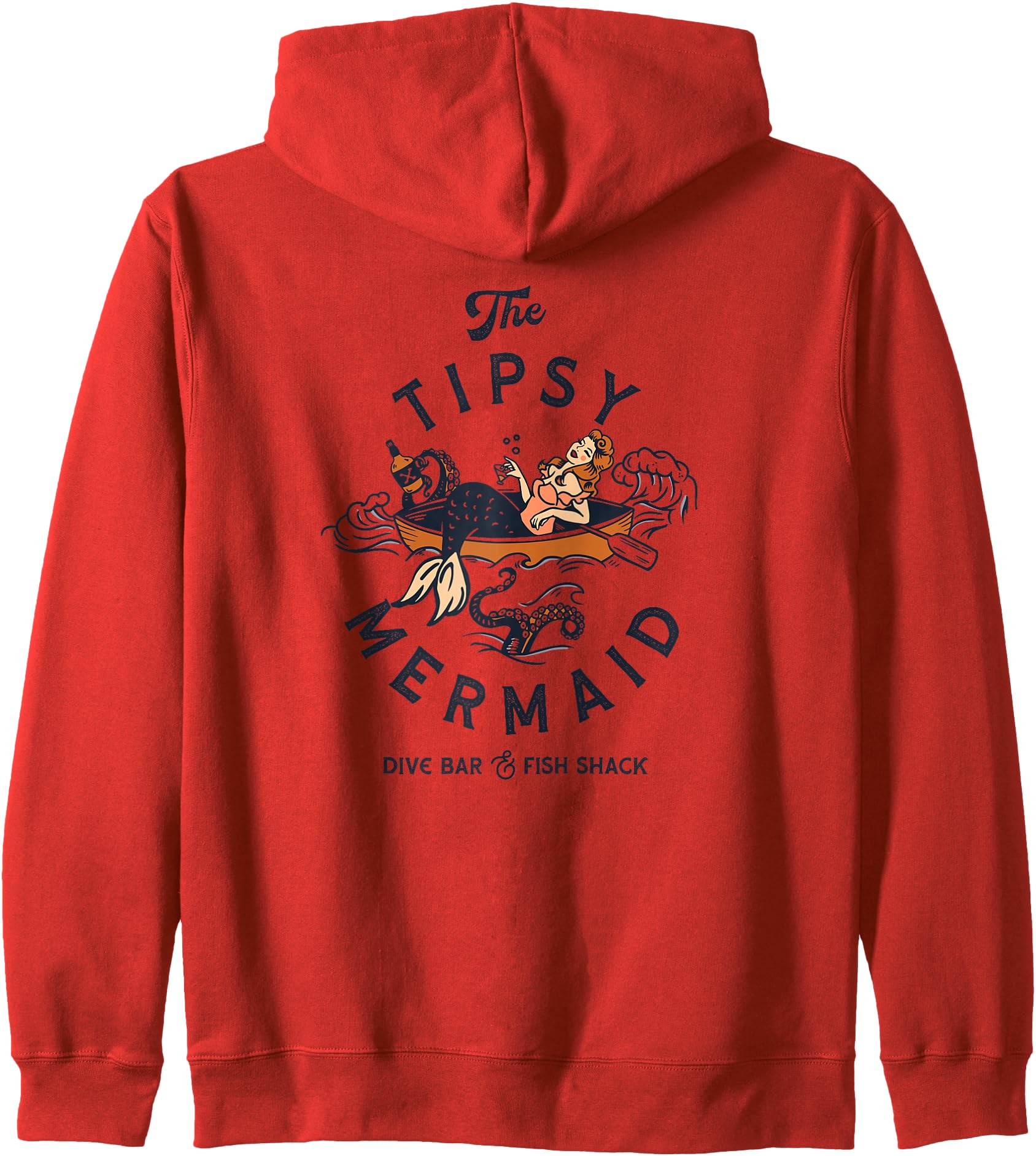 The Tipsy Mermaid Dive Bar & Fish Shack: Vintage Pinup Art Zip Hoodie