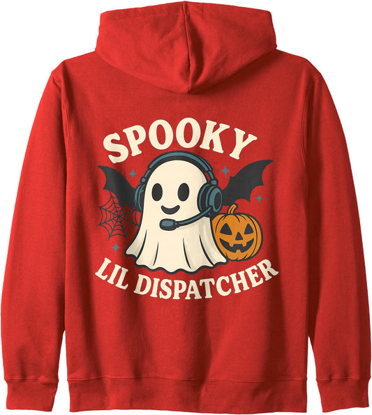 911 Dispatcher Halloween Police Dispatch Thin Gold Line Zip Hoodie