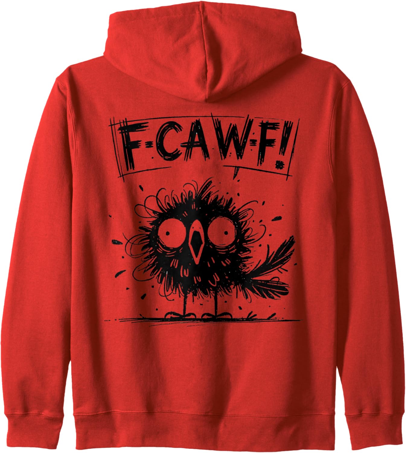 Black Crow, F-Caw-F Funny Black Bird Zip Hoodie