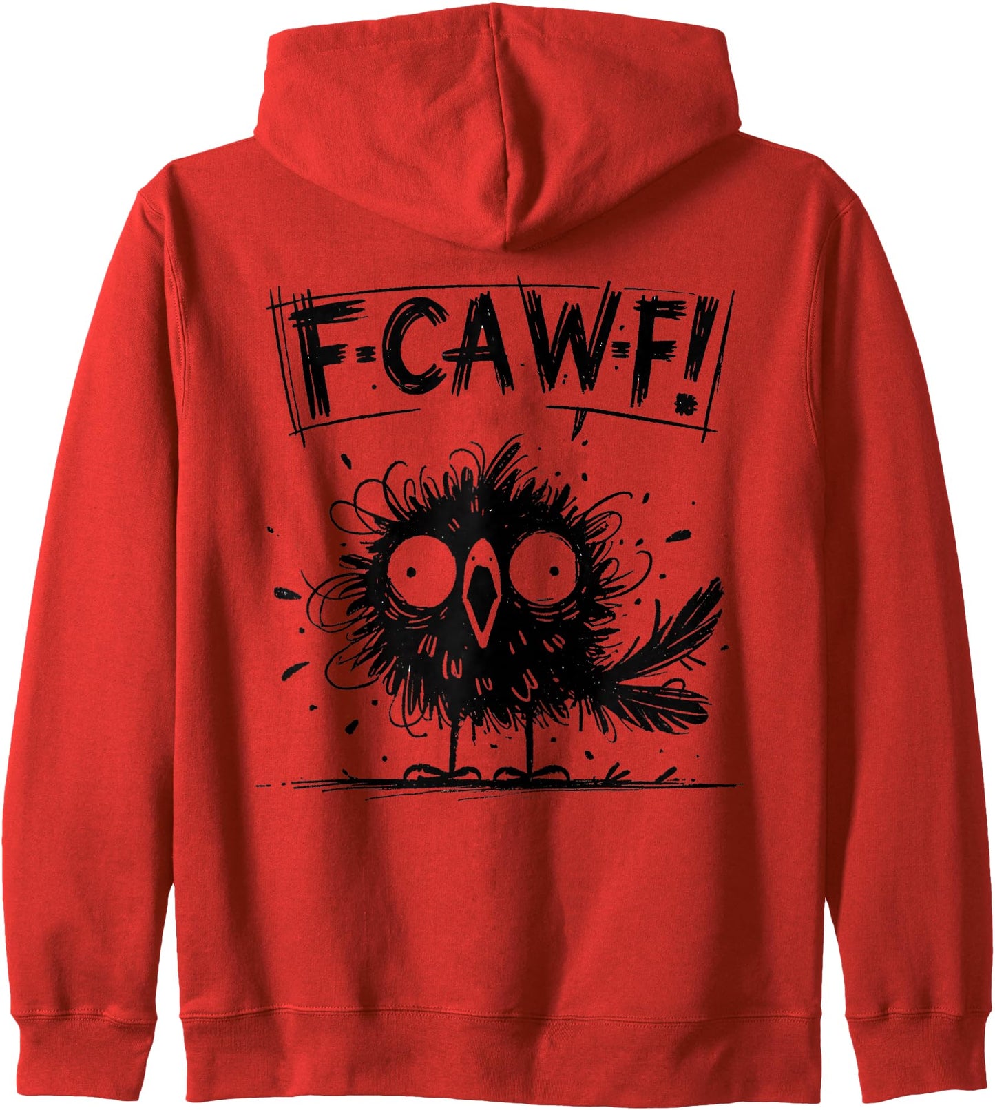 Black Crow, F-Caw-F Funny Black Bird Zip Hoodie