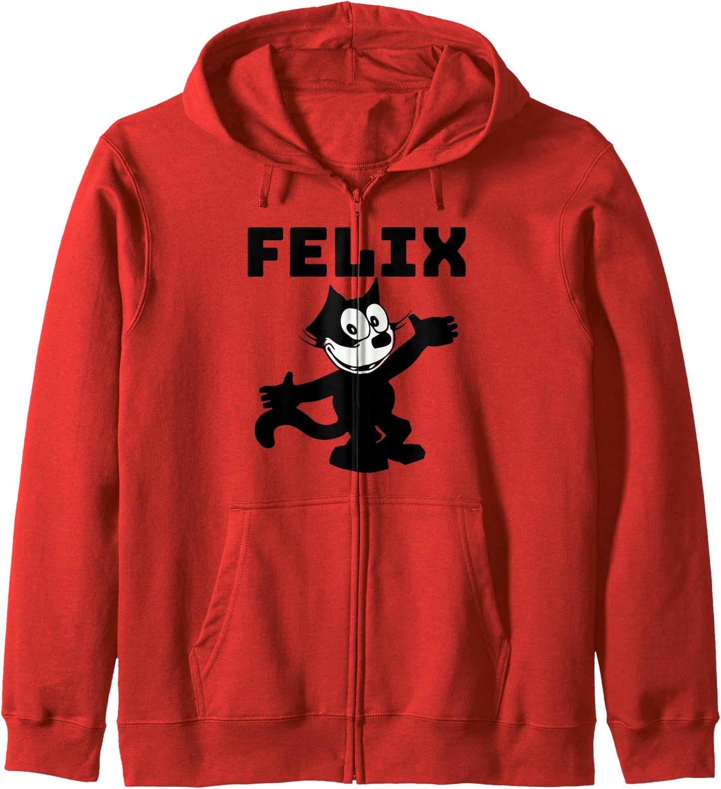 Felix Super Retro Cartoon Cat Happy Vintage Cartoon Design Zip Hoodie
