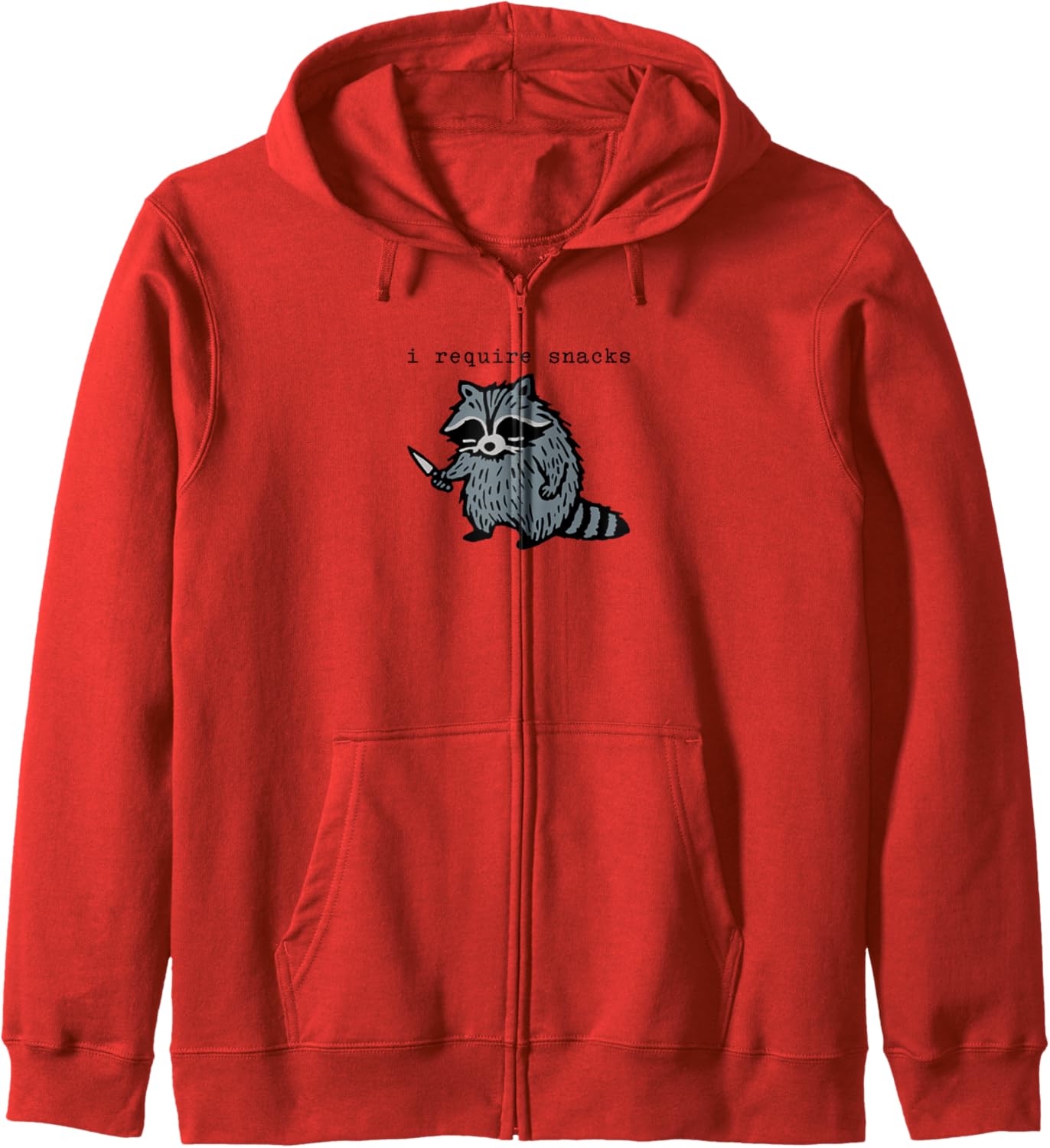 I Require Snacks Raccoon Zip Hoodie