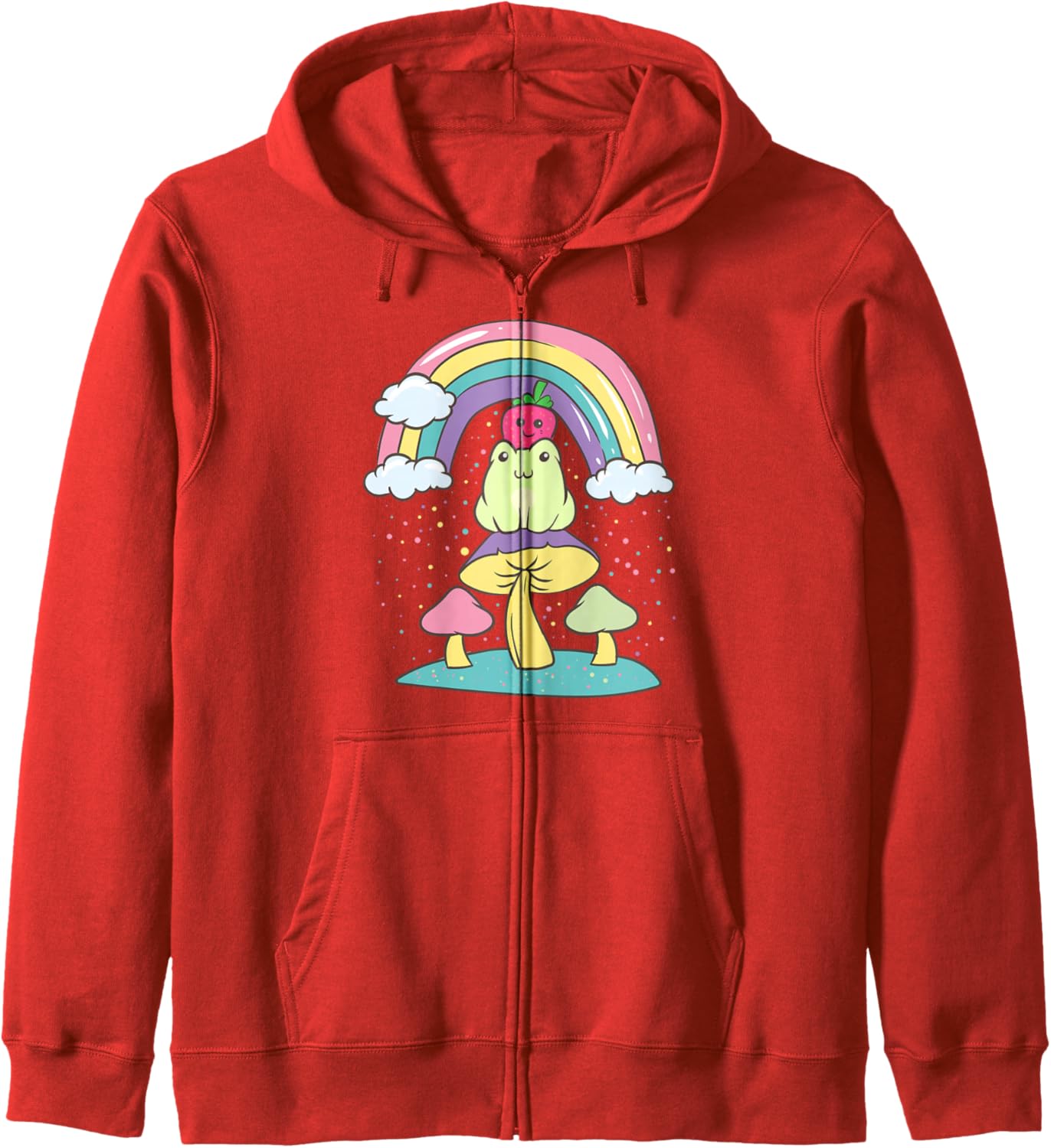 Rainbow Strawberry Frog - Cute Pastel Goth Kawaii Anime Hoodie