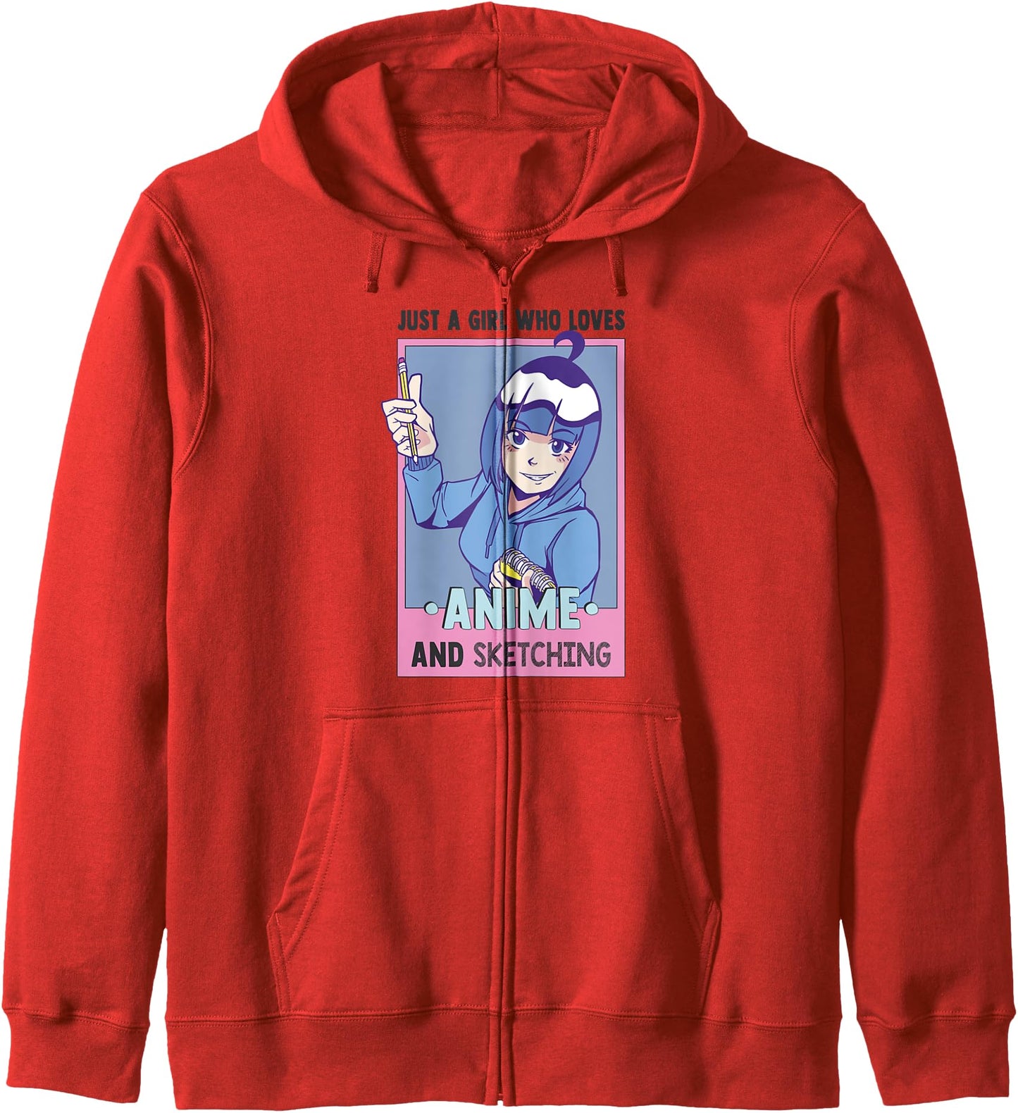 Otaku Anime Girl Just A Girl Who Loves Anime And Sketching Hoodie