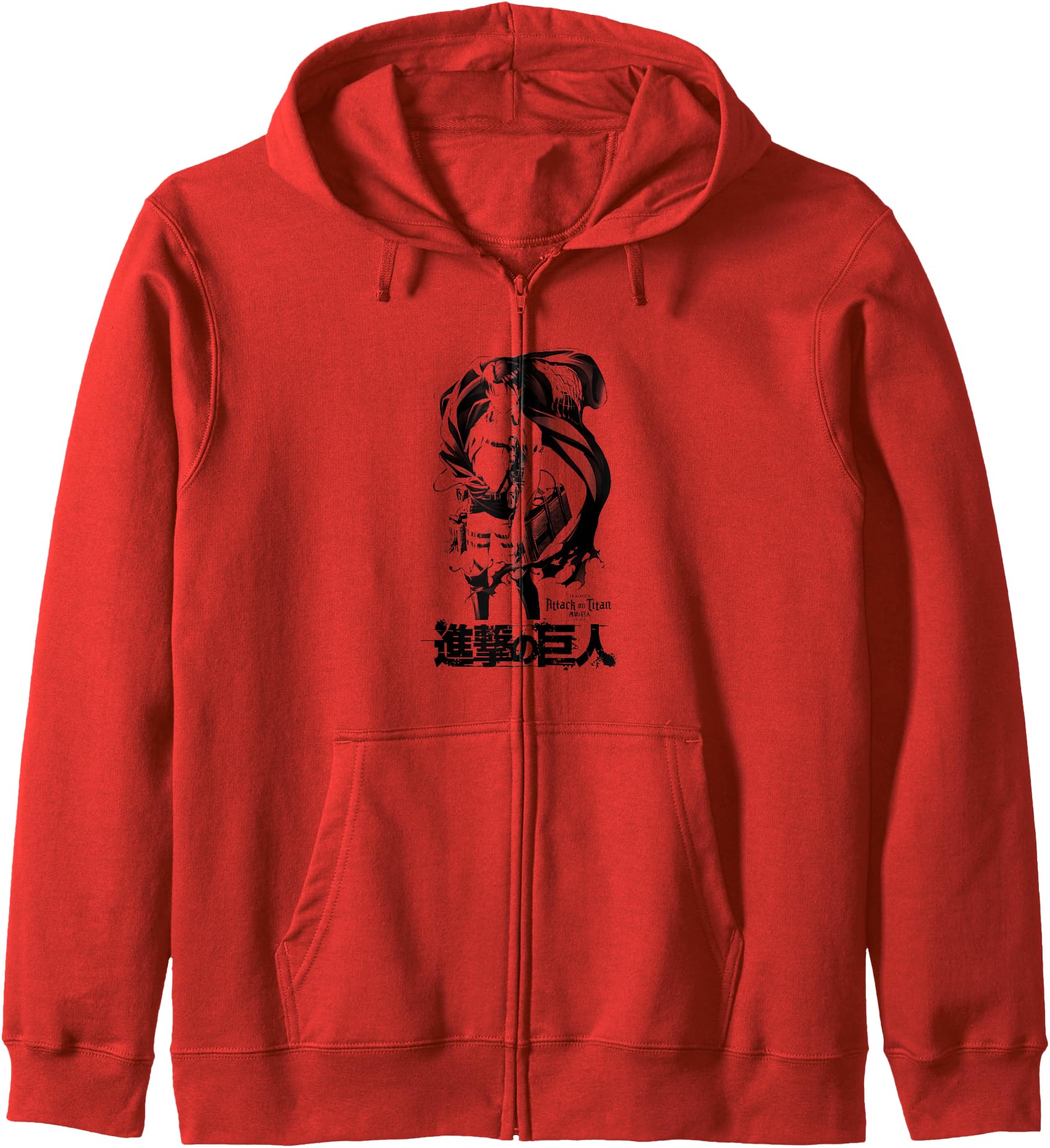 Attack on Titan Season 3 Levi with Cloak Black Outline Anime Hoodie