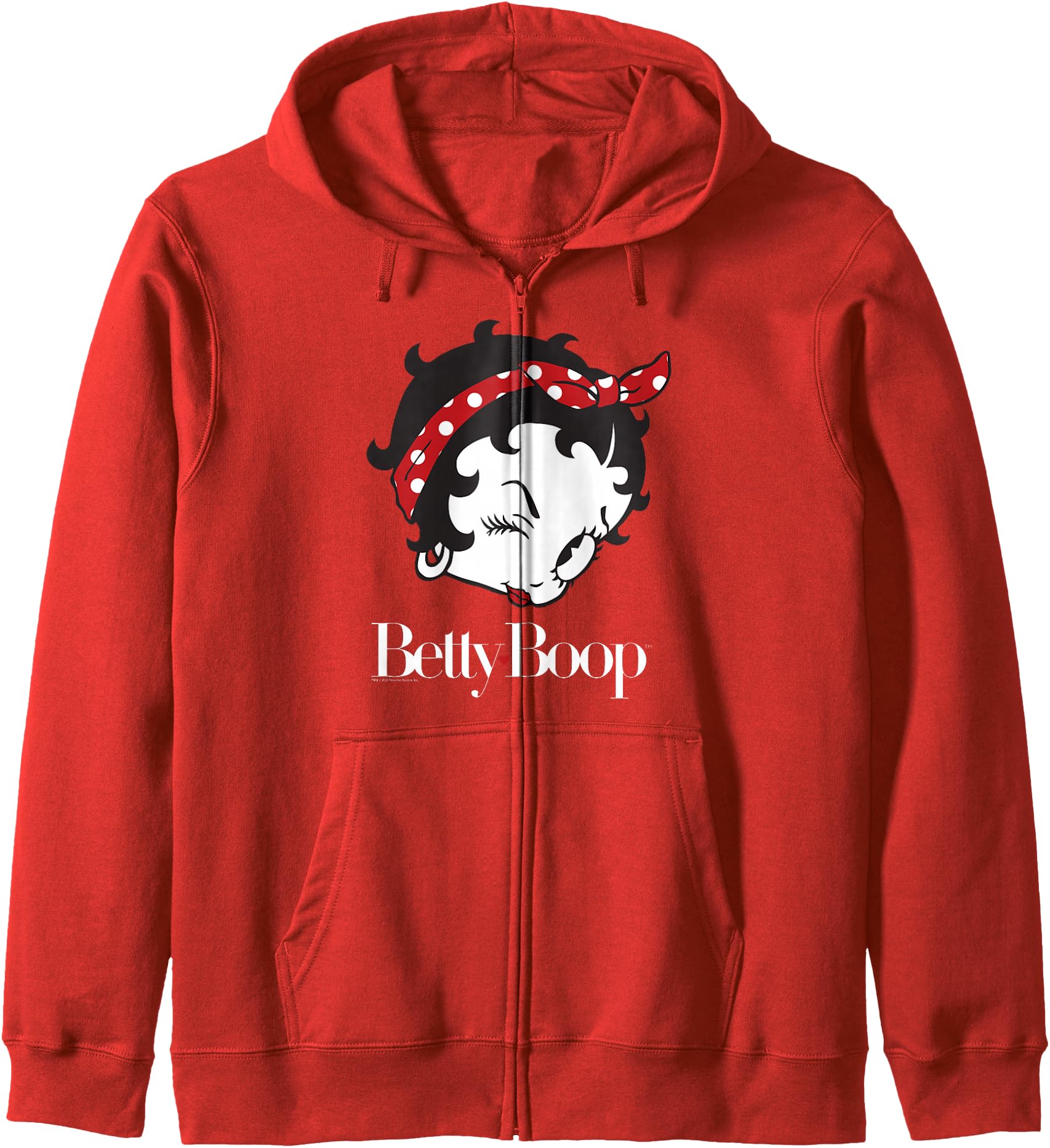 Betty Boop Vintage Big Head Wink Bandana Zip Hoodie