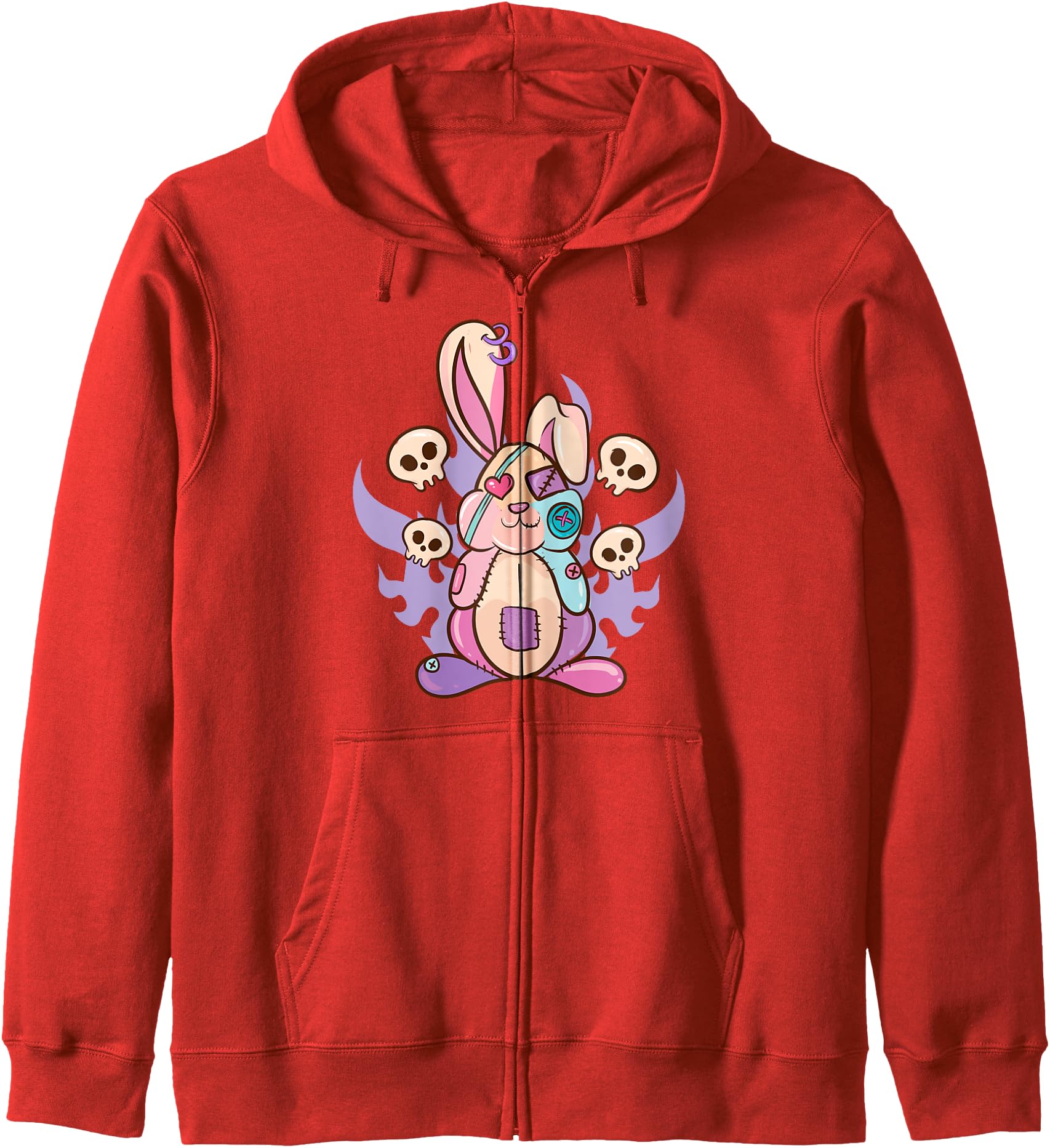 Anime Horror Rabbit Bunny - Pastel Goth Japanese Zip Hoodie