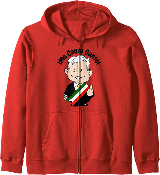 AMLO Amlito Me Canso Ganso Funny Cute Mexican Cartoon Mueco Zip Hoodie