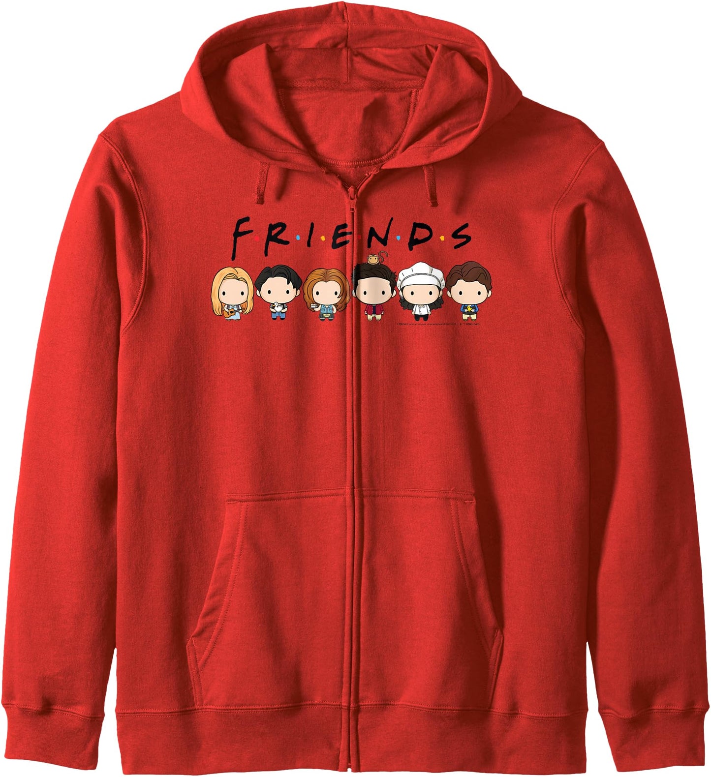 Friends Chibi Group Shot Lineup Zip Hoodie