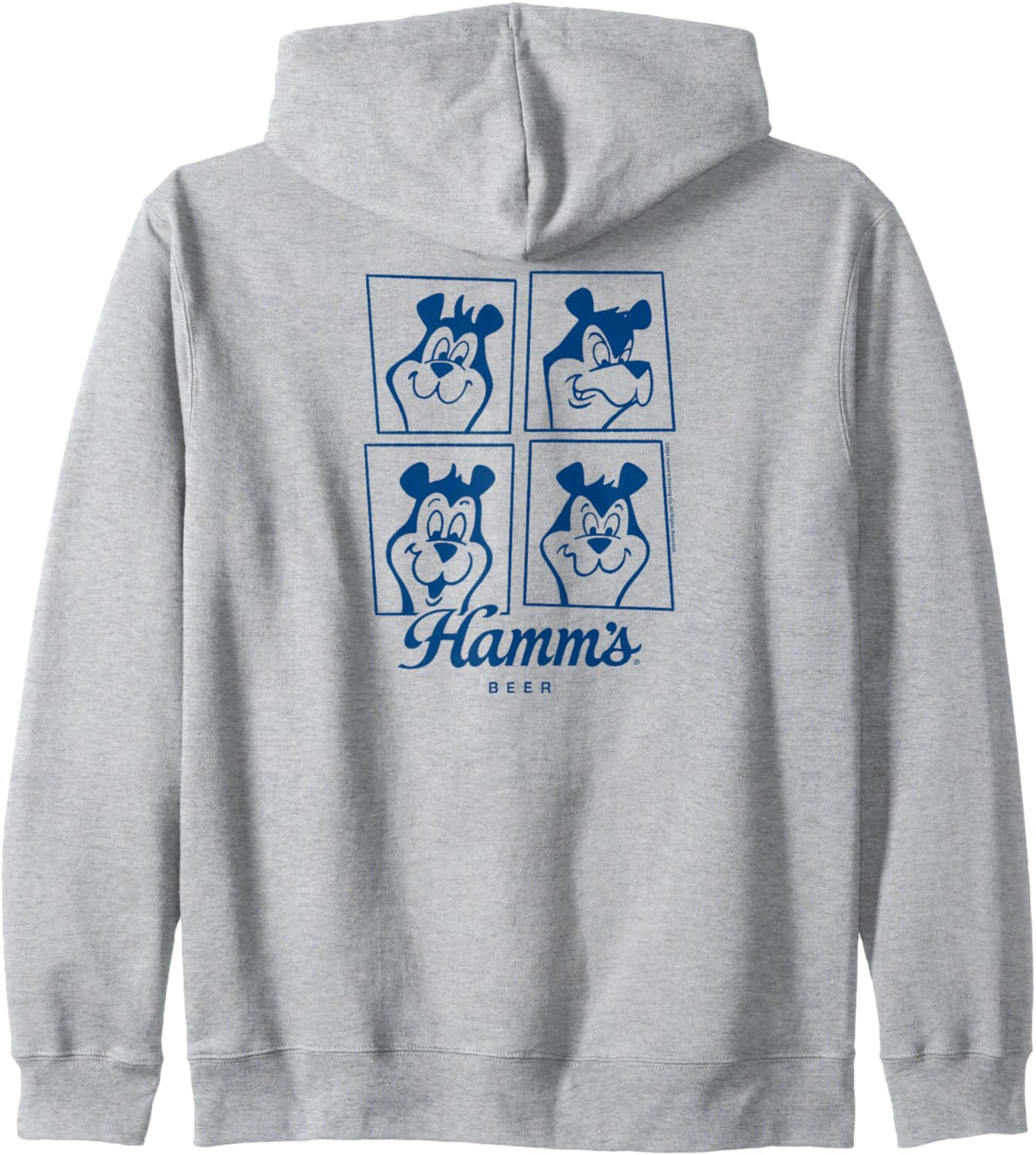 Hamm's - Beer Bear Cartoon Mascot Sascha Face Grid Zip Hoodie