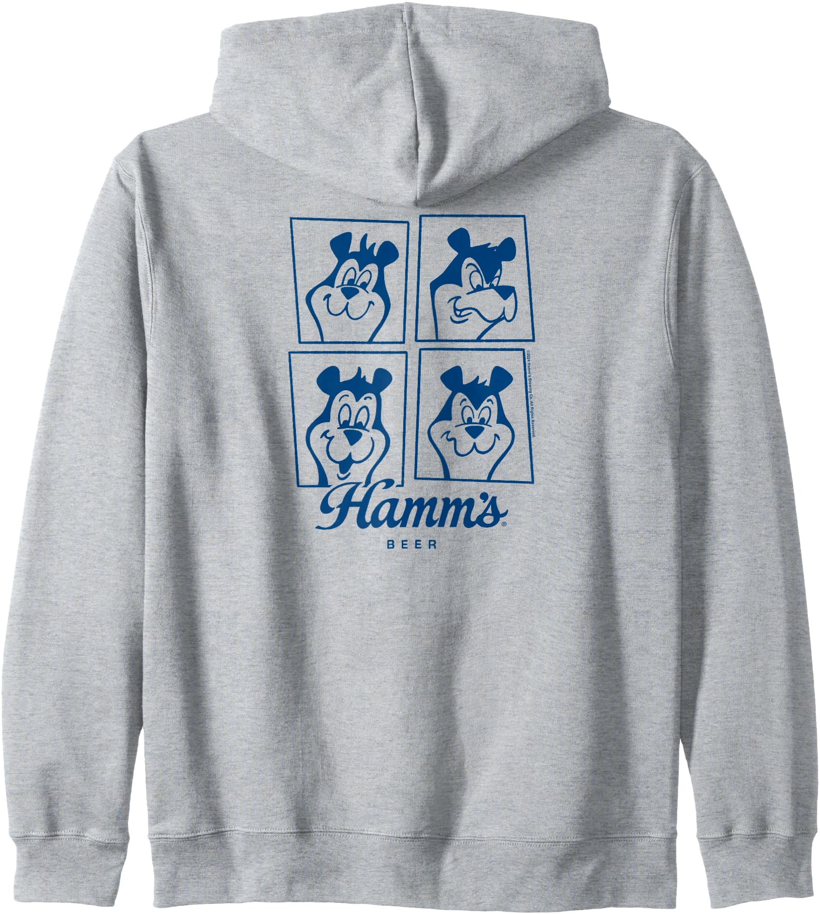Hamm's - Beer Bear Cartoon Mascot Sascha Face Grid Zip Hoodie