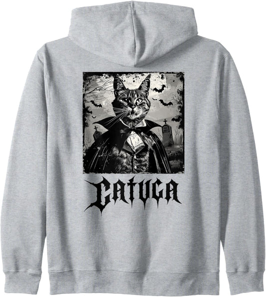 Catula, vampire, Halloween, cats Zip Hoodie