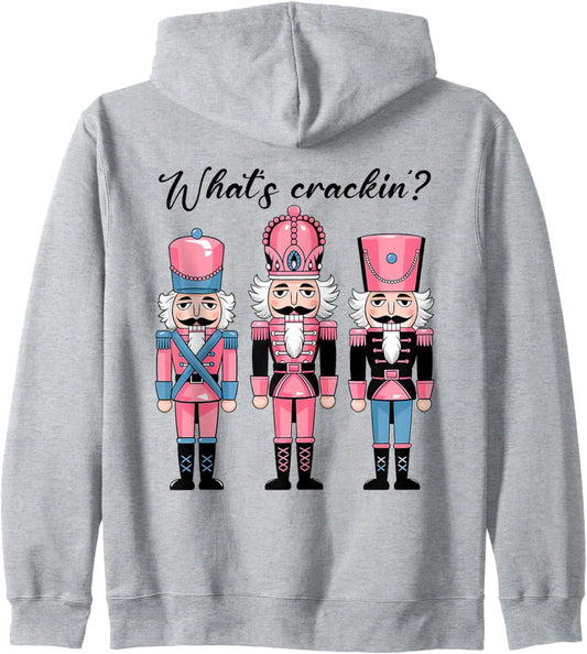 Christmas Holiday Pink Design Love Xmas Nutcracker Zip Hoodie