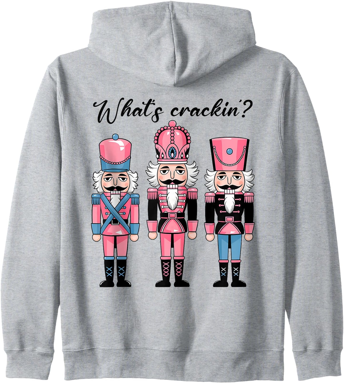 Christmas Holiday Pink Design Love Xmas Nutcracker Zip Hoodie