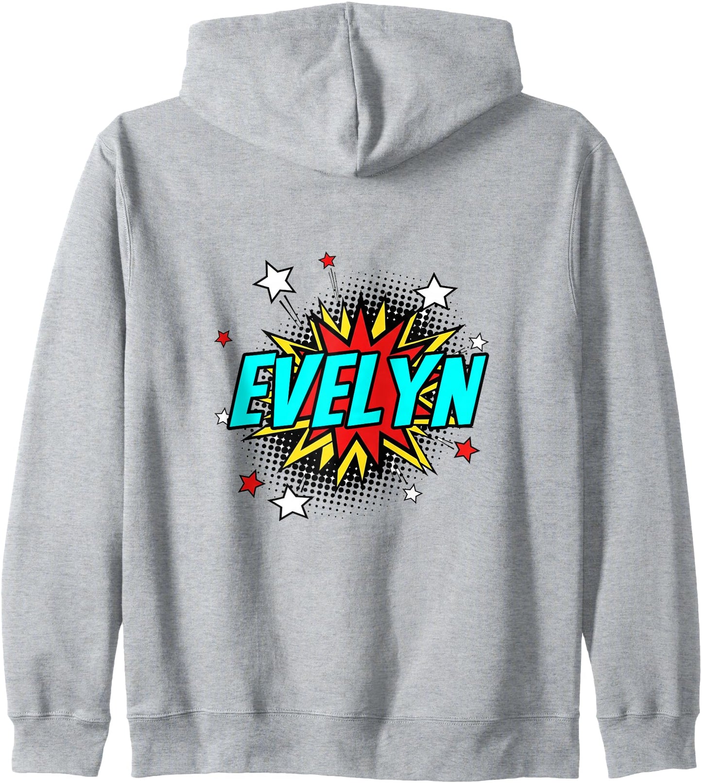 Funny Personalized Name Comic Pop Art Superhero Evelyn Zip Hoodie