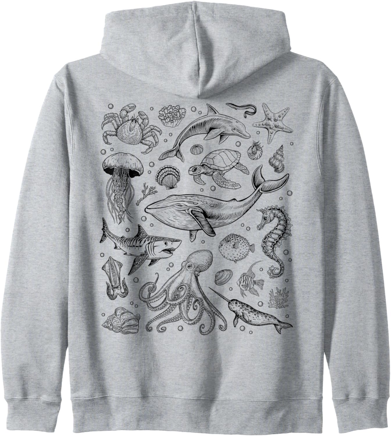 Ocean Life Sea Aesthetic Dolphin Beach 90s Vintage Graphic Zip Hoodie