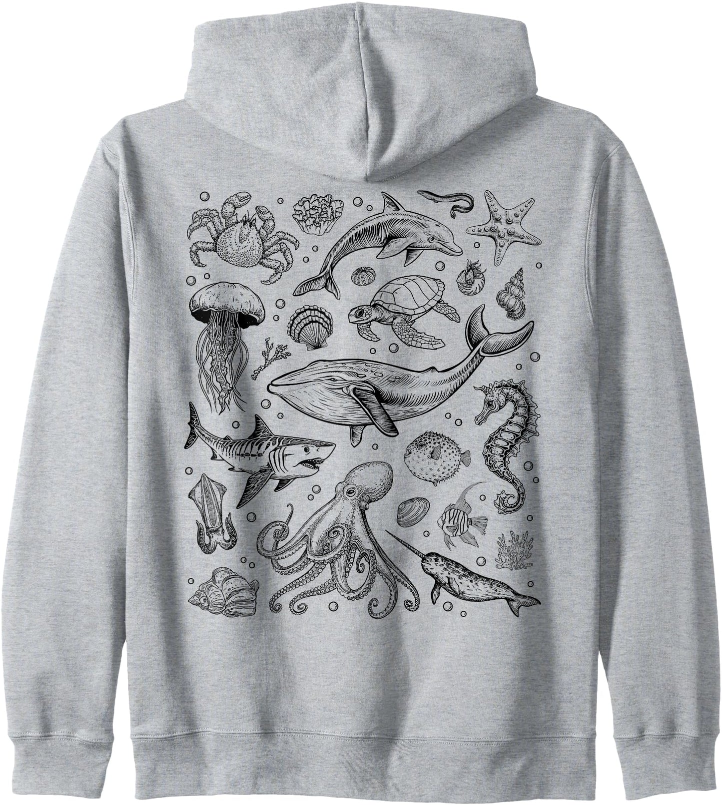 Ocean Life Sea Aesthetic Dolphin Beach 90s Vintage Graphic Zip Hoodie