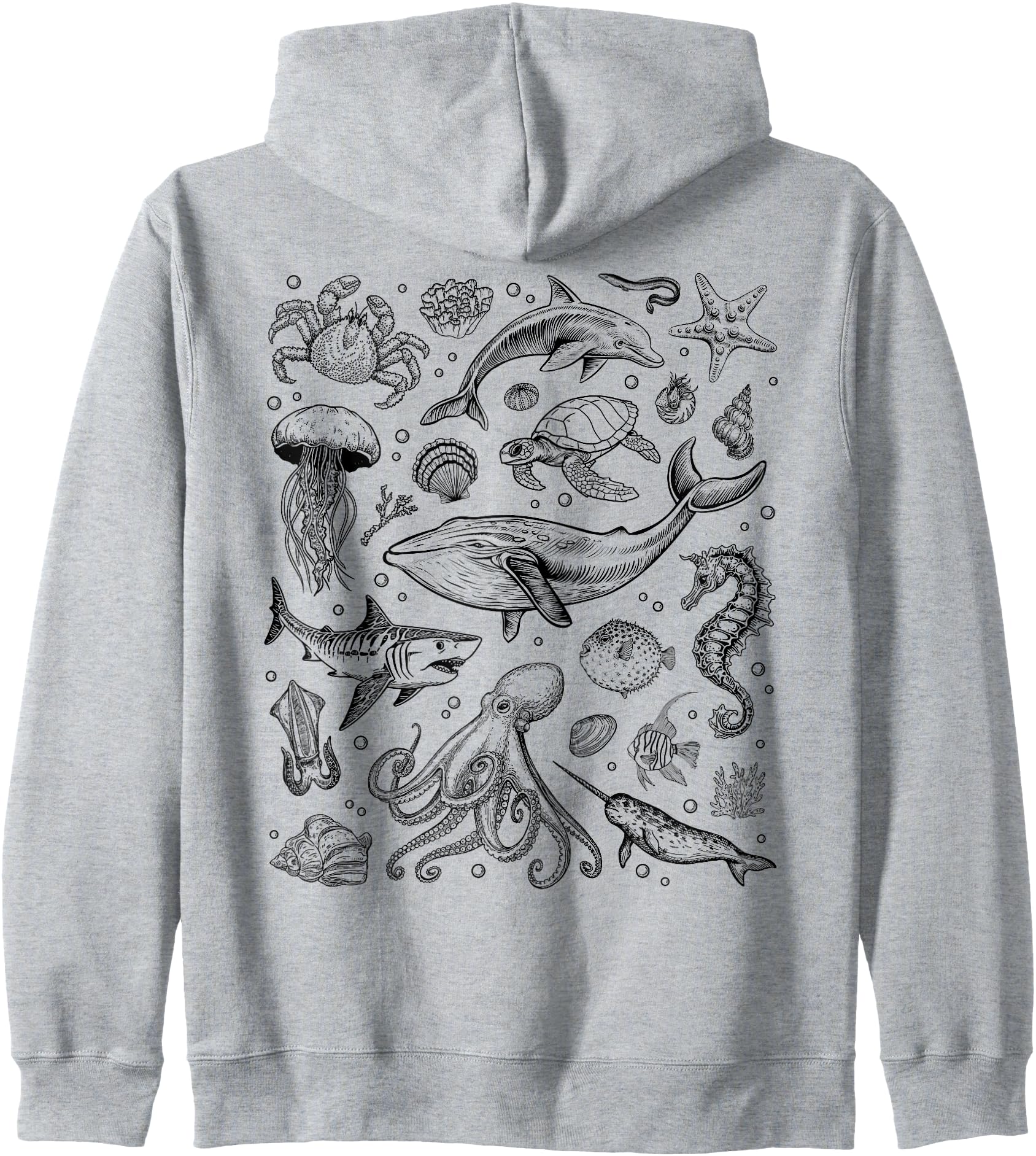 Ocean Life Sea Aesthetic Dolphin Beach 90s Vintage Graphic Zip Hoodie