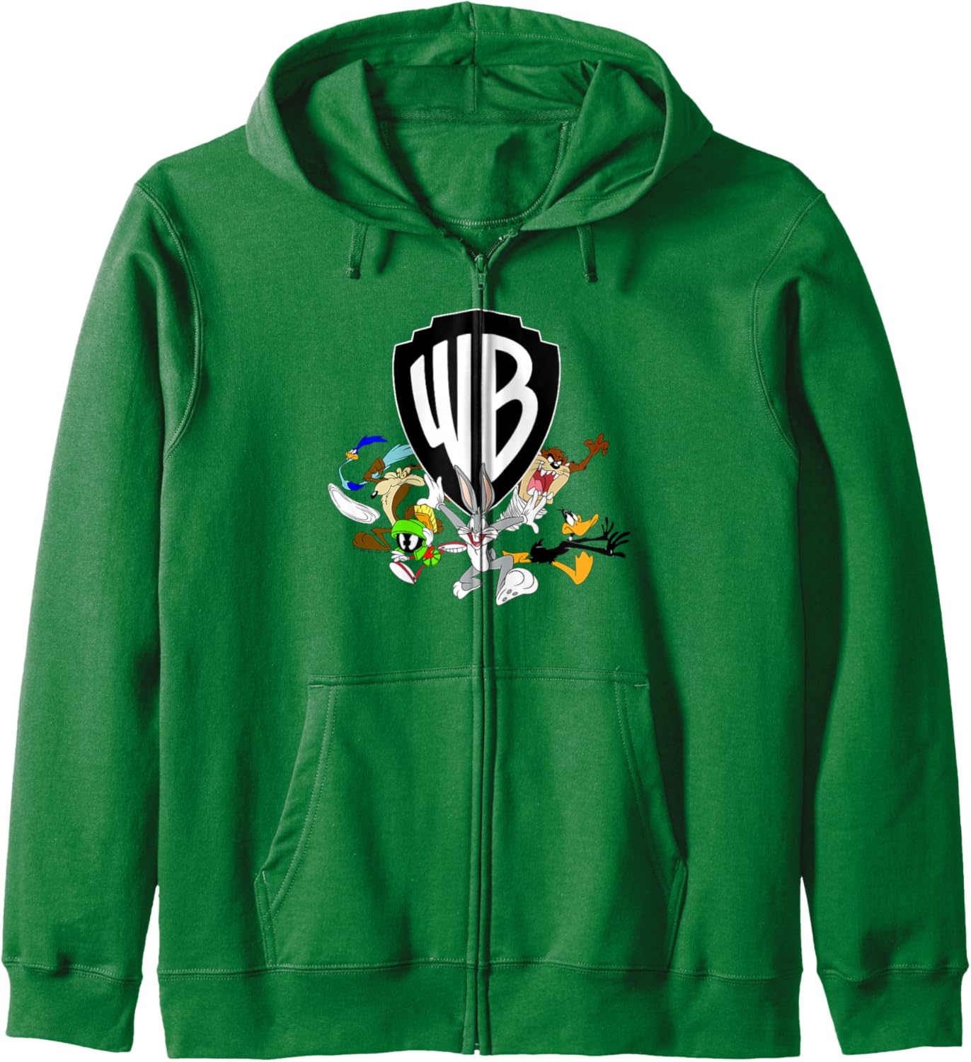 WB100 Looney Tunes Retro Scatter Warner Bros. Group Logo Zip Hoodie