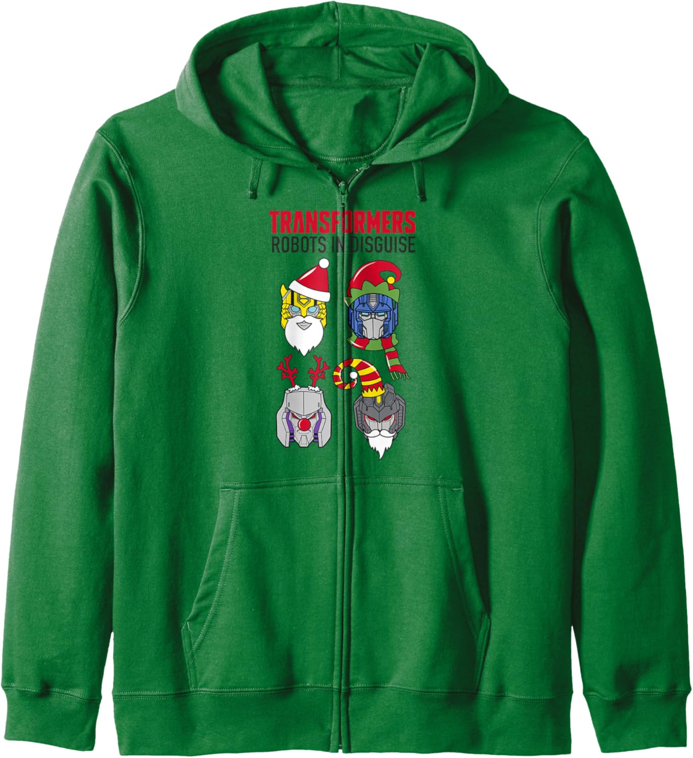 Transformers Christmas Group Shot Dress Up Disguise Zip Hoodie