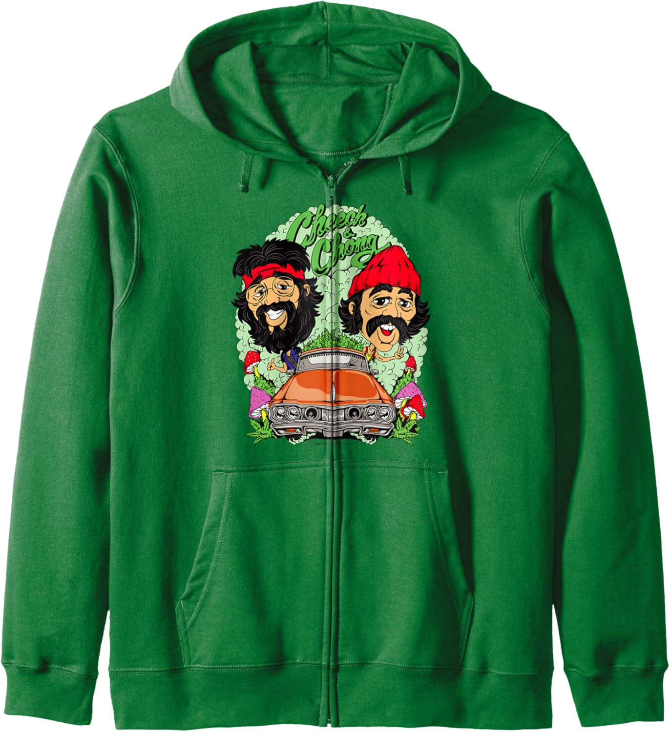 Cheech & Chong Driving Having A Trip Cartoon Style Zip Hoodie