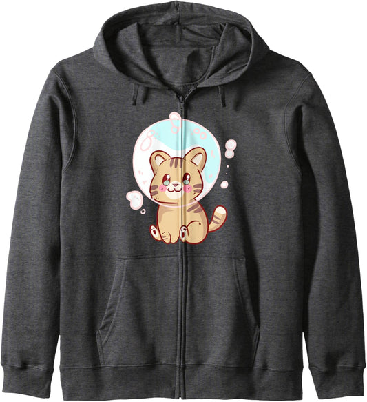 Cat Kitten In A Soap Bubble - Cute Kawaii Anime Kawaii Hoodie