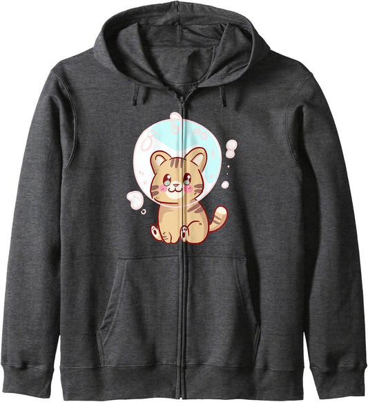 Cat Kitten In A Soap Bubble - Cute Kawaii Anime Kawaii Hoodie