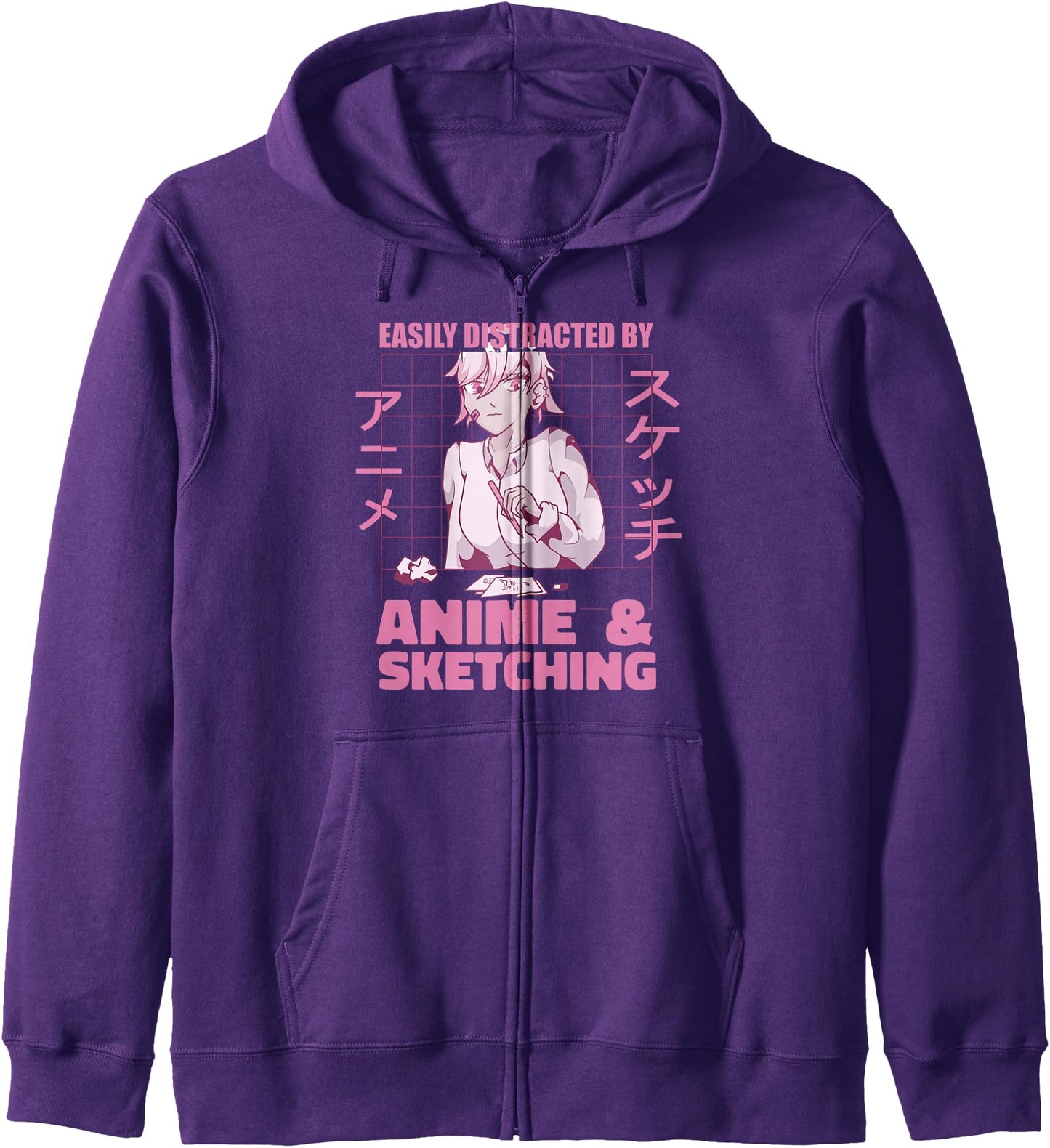 Kawaii Clothing Easily Distracted By Anime And Sketching Hoodie
