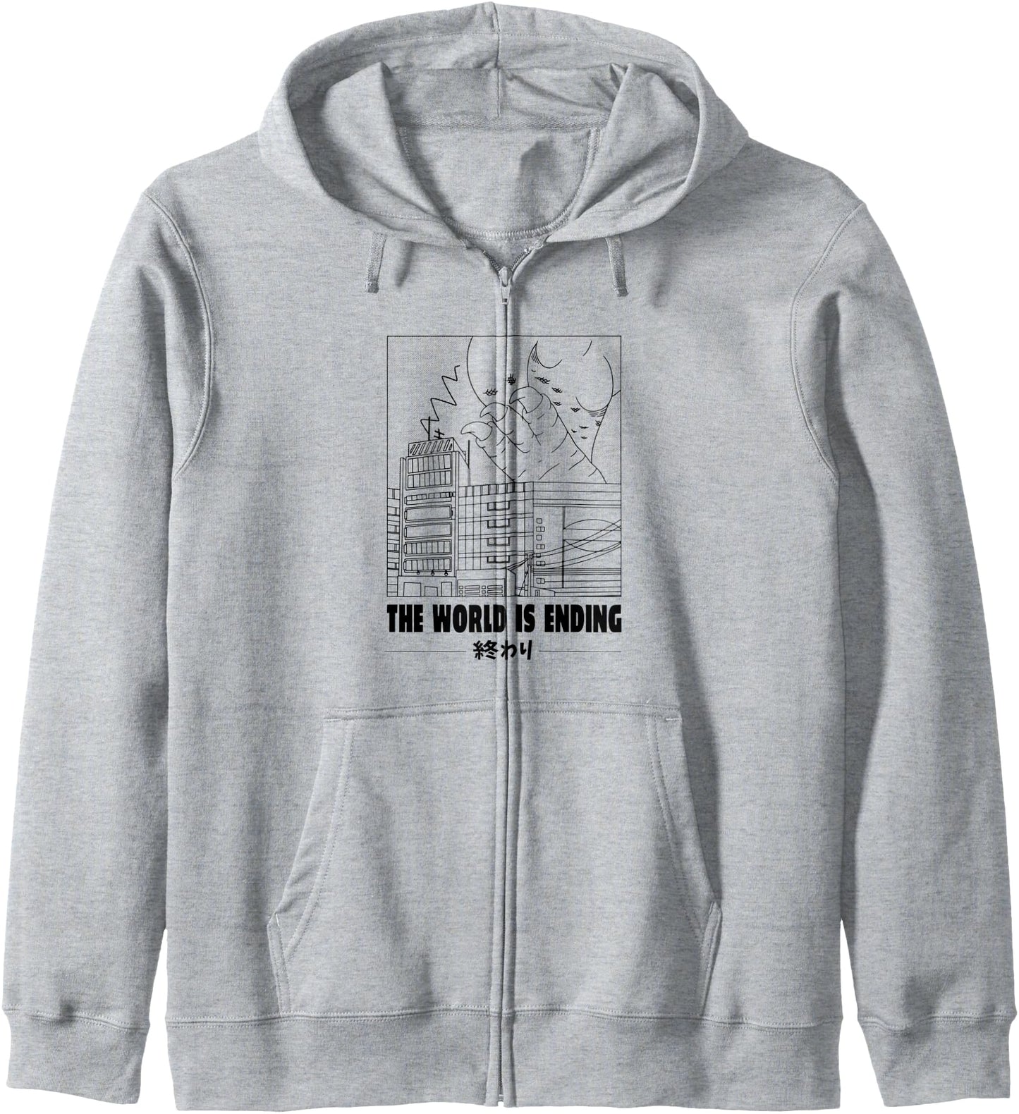 The World Is Ending Japan Kaiju Monster Manga Otaku Anime Hoodie