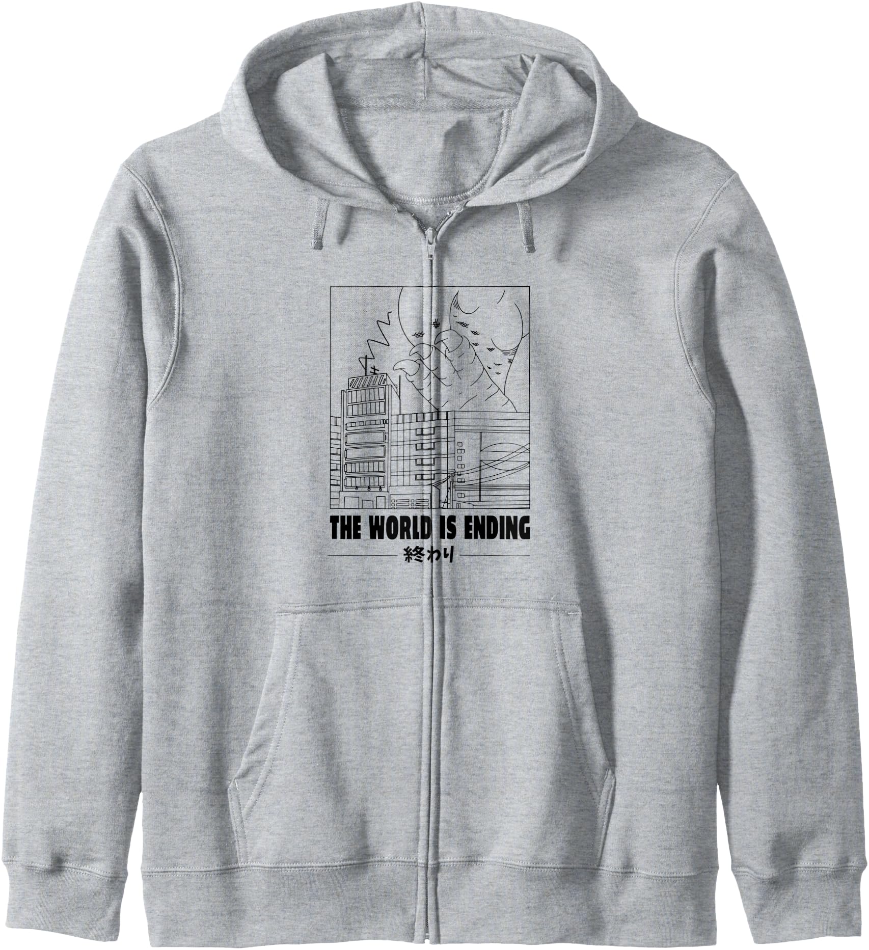 The World Is Ending Japan Kaiju Monster Manga Otaku Anime Hoodie