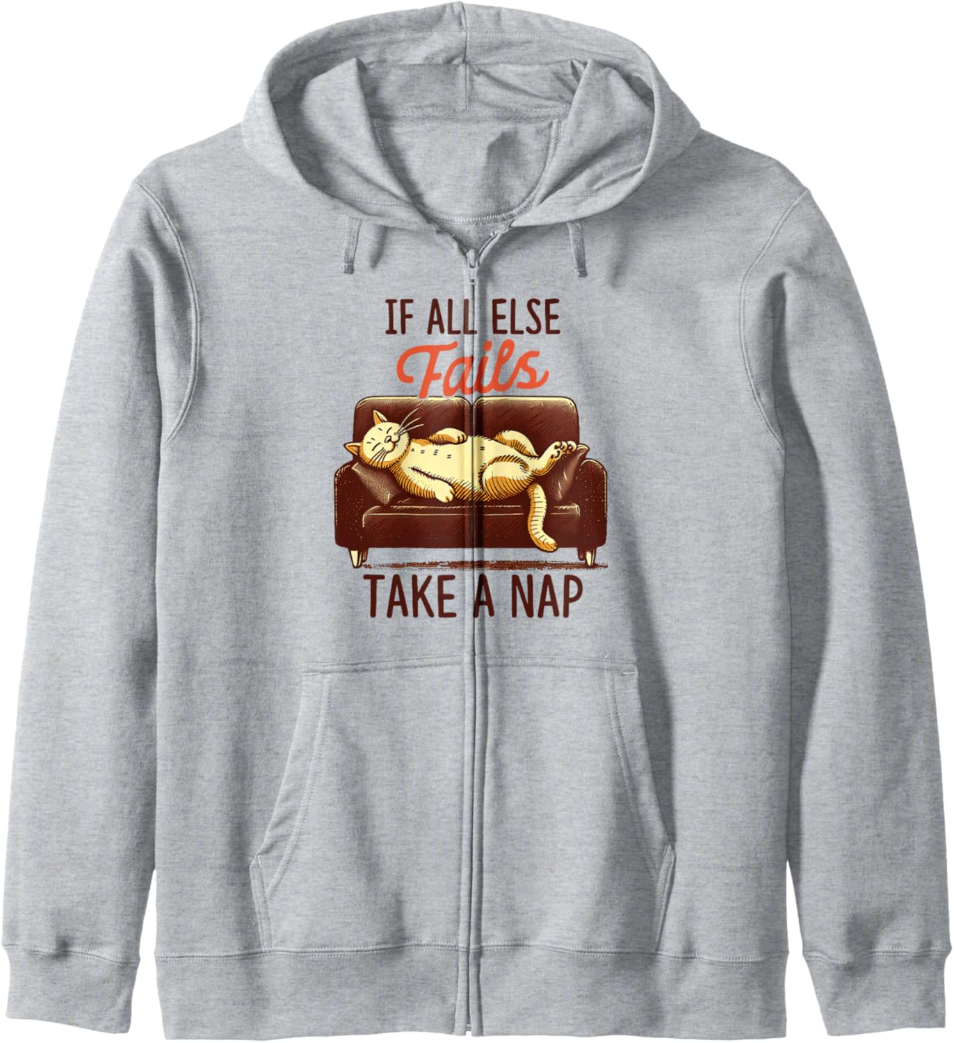 Cat Mom Lazy Cat Lady Nap Queen If All Else Fails Take A Nap Zip Hoodie