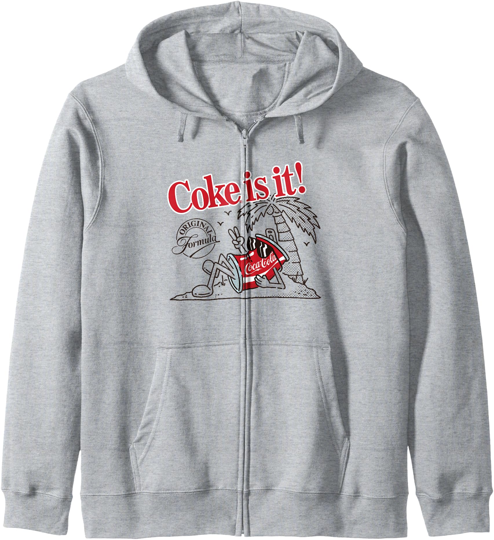 Coca-Cola Original Formula Coke Is It! Beach Retro Cartoon Zip Hoodie