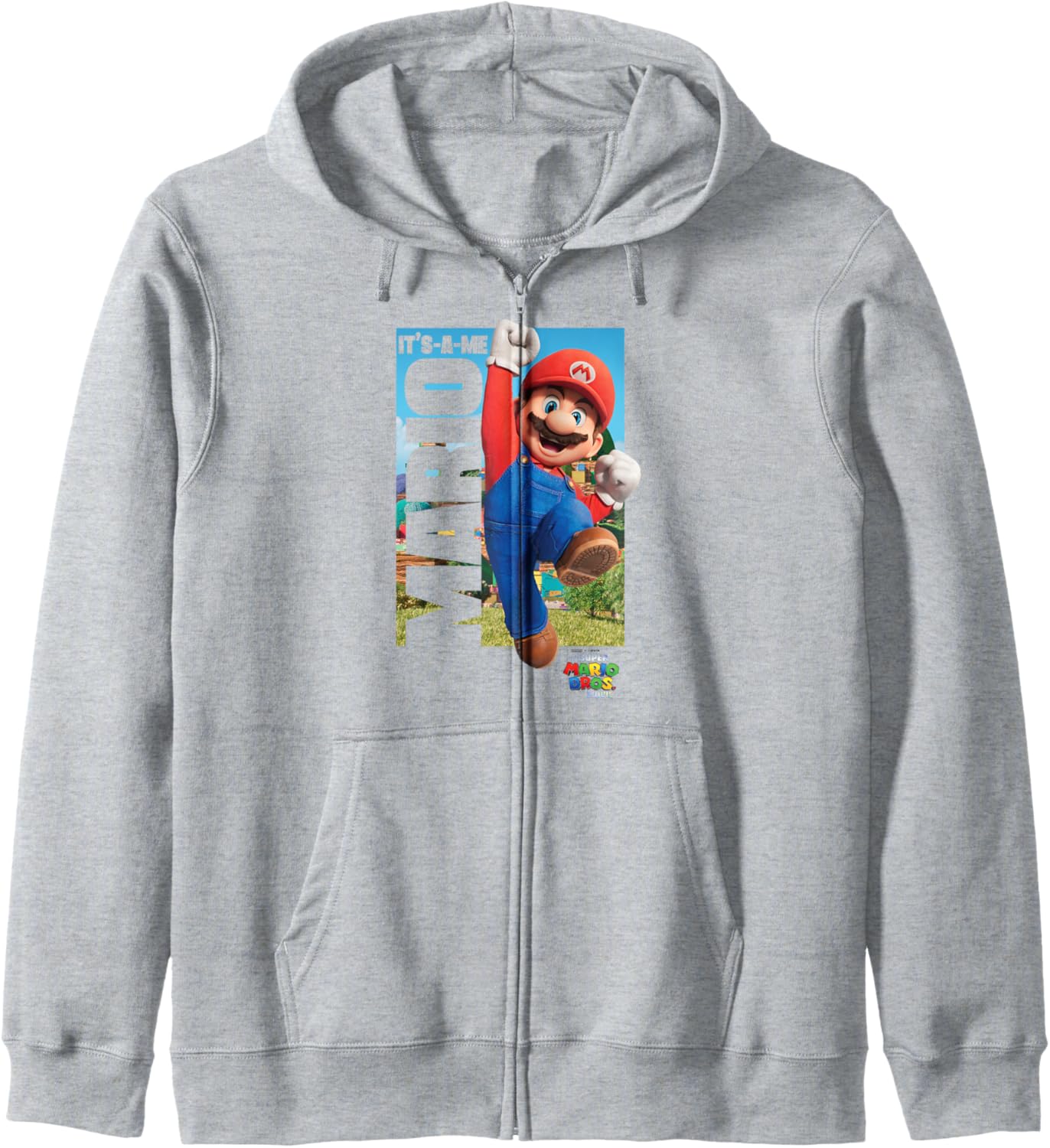 The Super Mario Bros. Movie It's-A-Me Mario Jumping Portrait Zip Hoodie