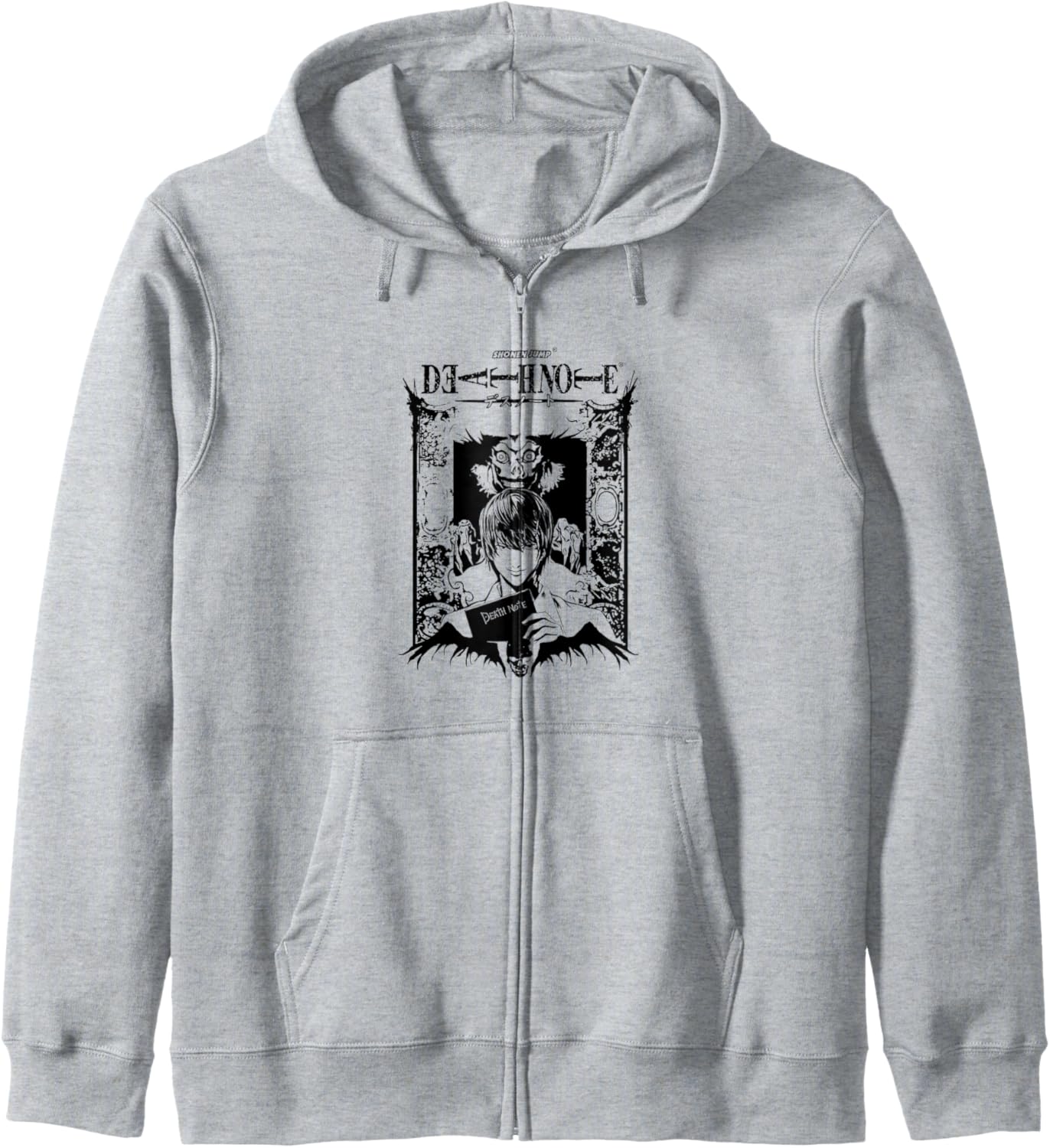 Death Note Light and Ryuk in Ornate Frame Anime Hoodie