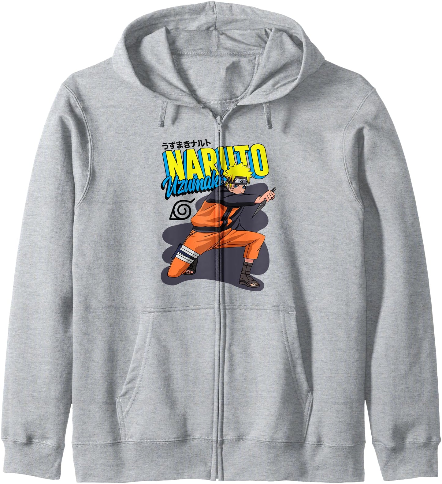 Naruto Shippuden Naruto and Slanted Logo Anime Hoodie