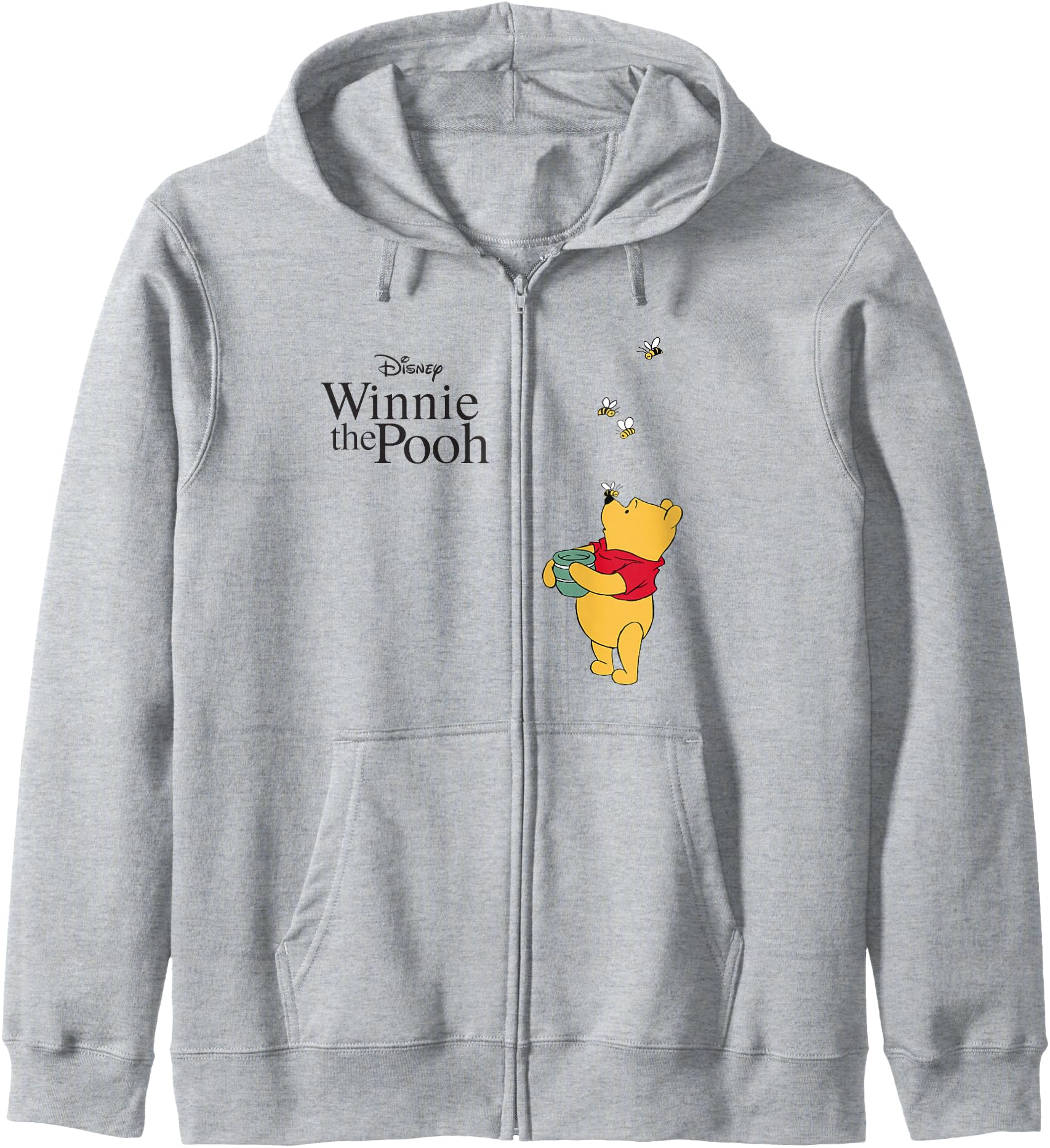 Disney Winnie the Pooh Is Holding One Honeypot With Bees Zip Hoodie