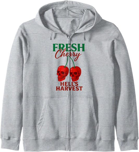 Cherry Skull Cherries Halloween Zip Hoodie