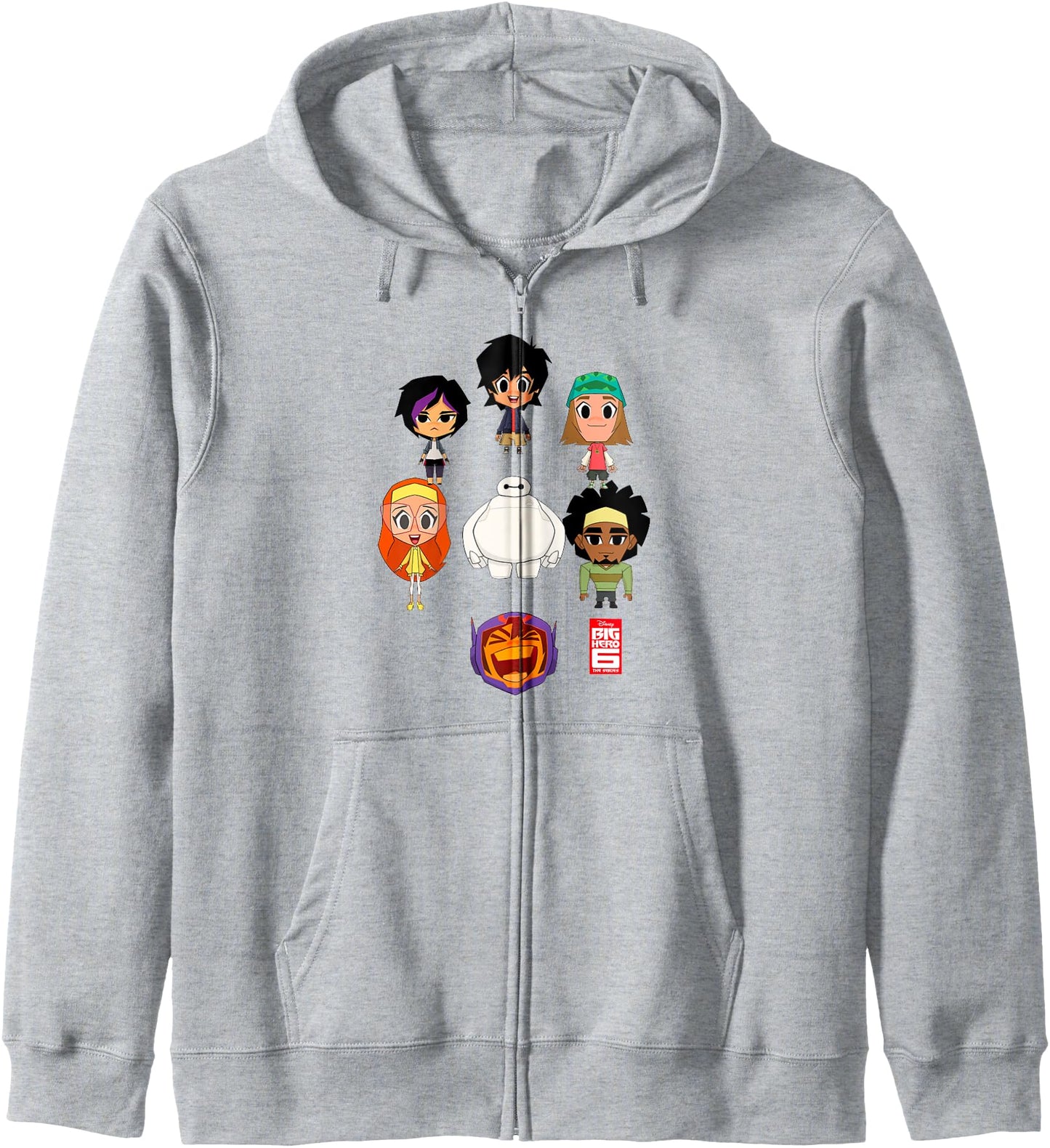 Disney Big Hero 6 Main Characters Chibi Group Shot Zip Hoodie