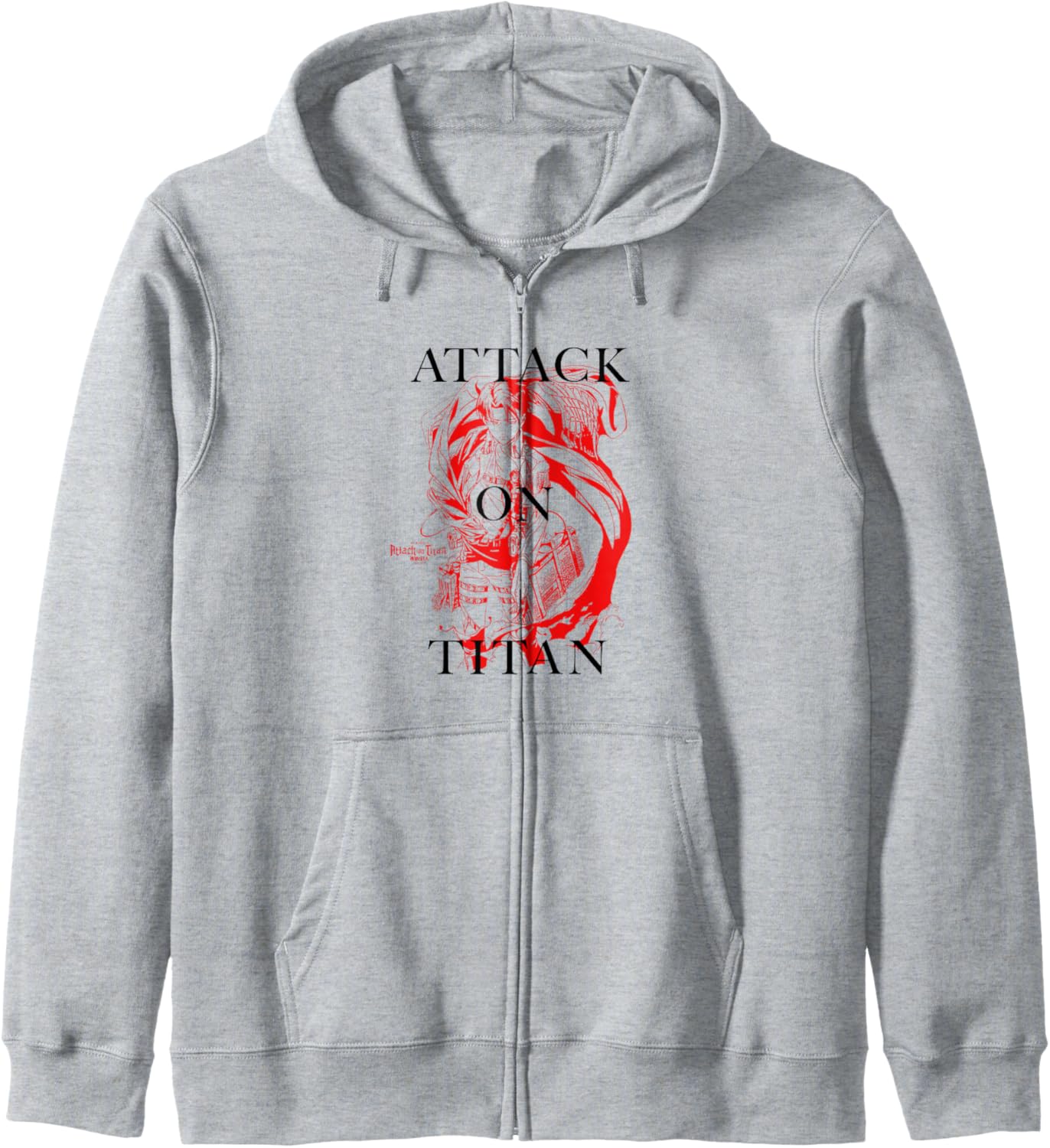 Attack on Titan Season 3 Levi Serif Stacked Title Anime Zip Hoodie