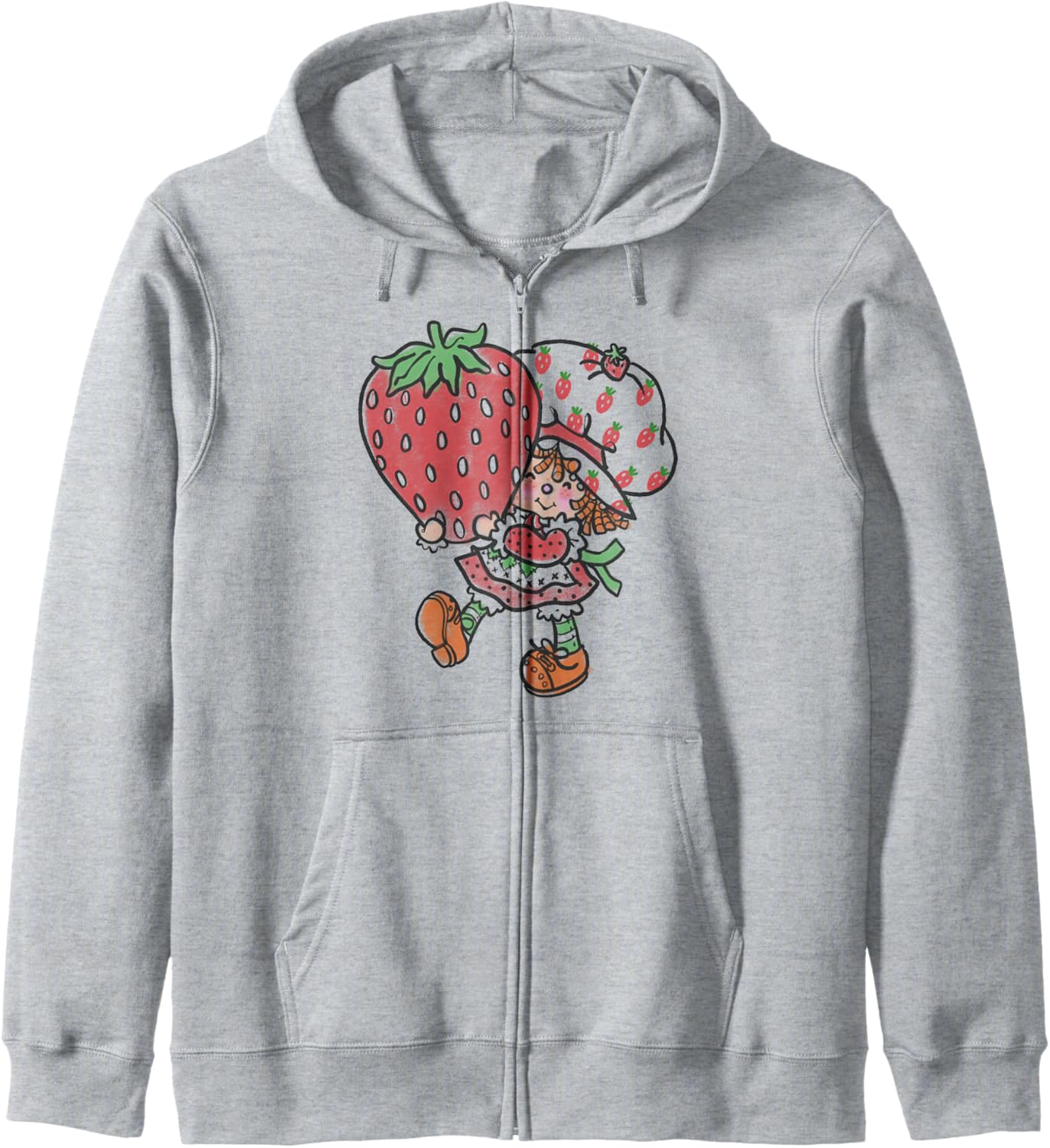 Strawberry Shortcake Mighty Cute Vintage Strawberry Sketch Zip Hoodie