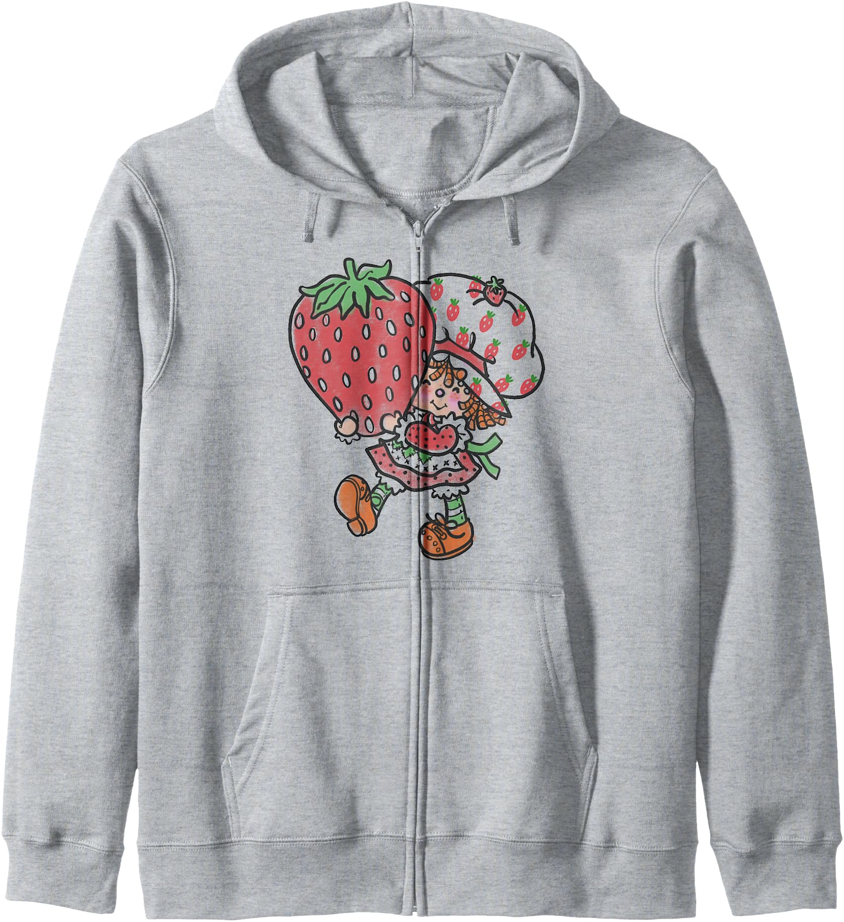 Strawberry Shortcake Mighty Cute Vintage Strawberry Sketch Zip Hoodie
