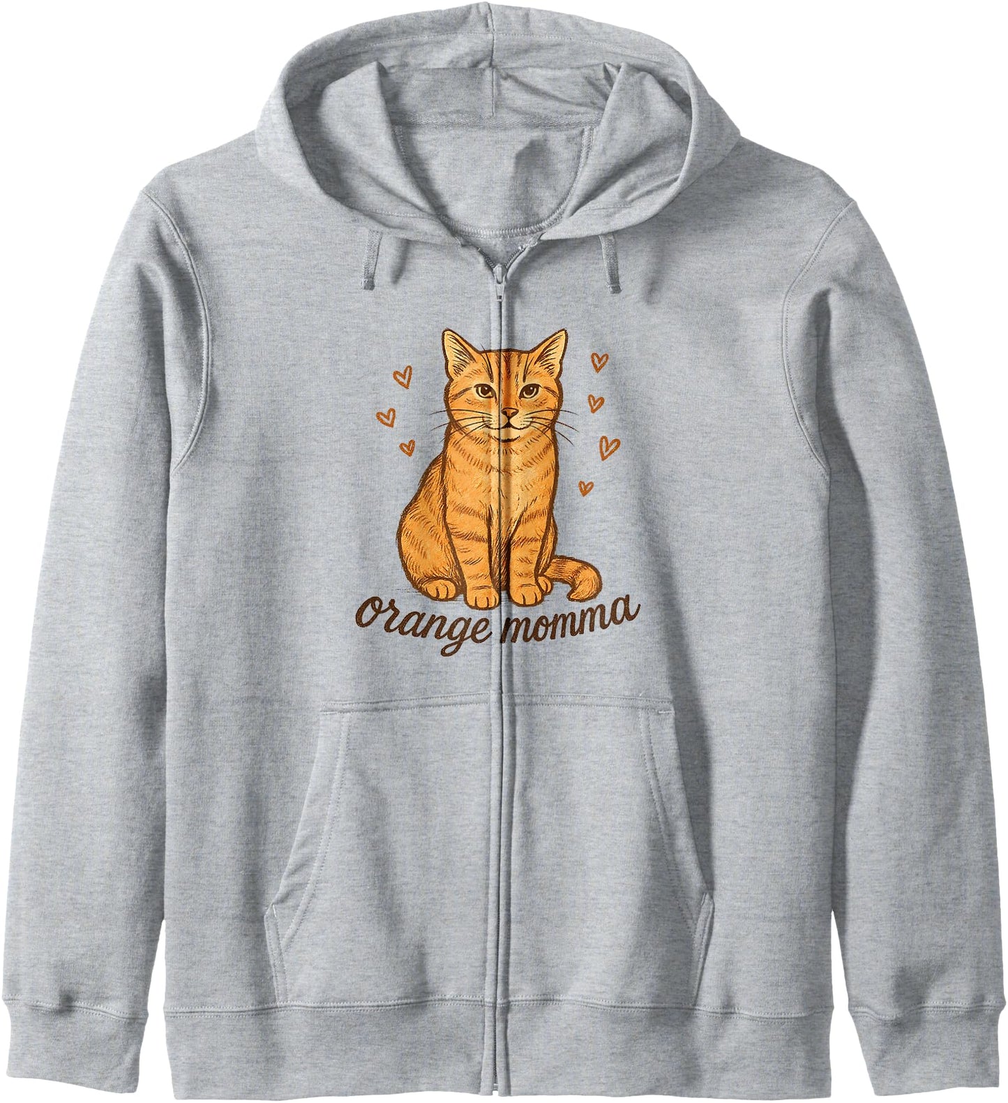 Orange Tabby Cat Momma Cat Lovers Owner Cat Mom Women Zip Hoodie