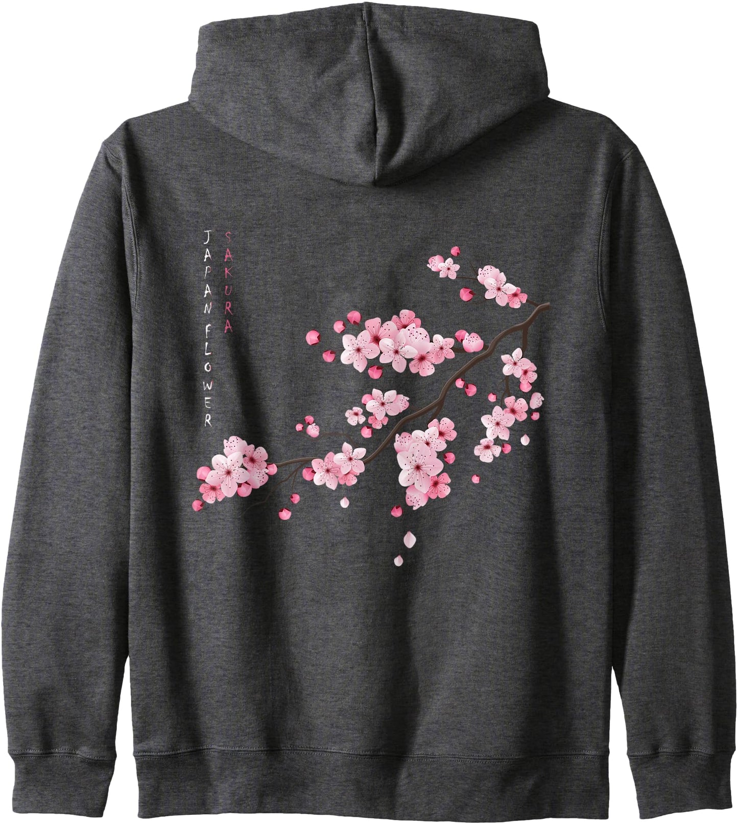 Japanese Sakura Cherry Blossom Aesthetic Floral Art Zip Hoodie