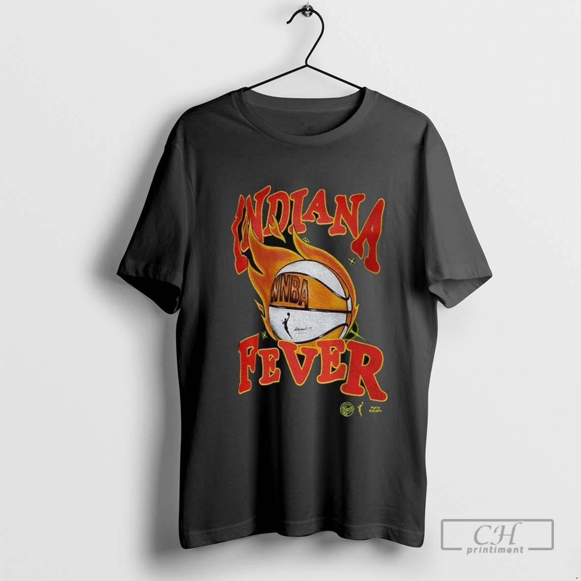 Caitlin Clark Wearing Indiana Fever Wnba Basketball Fire Logo Art