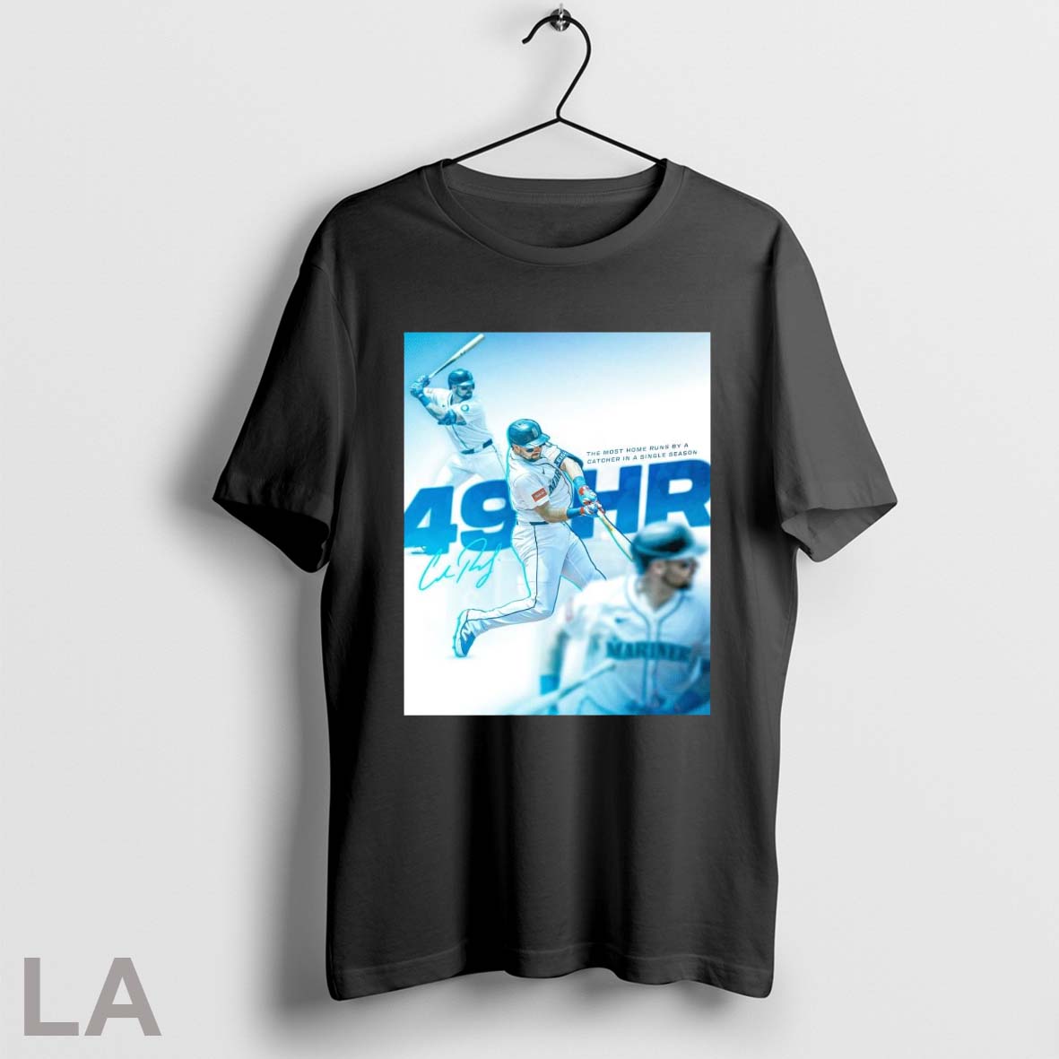 Cal Raleigh Seattle Mariners 49Hr Most Home Runs Catcher Single Tee