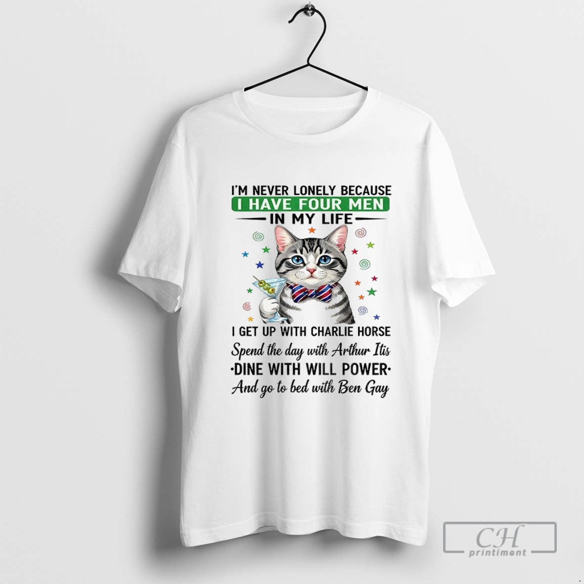 Cat Im Never Lonely Because I Have Four My Life I Get Up Tee Vintage